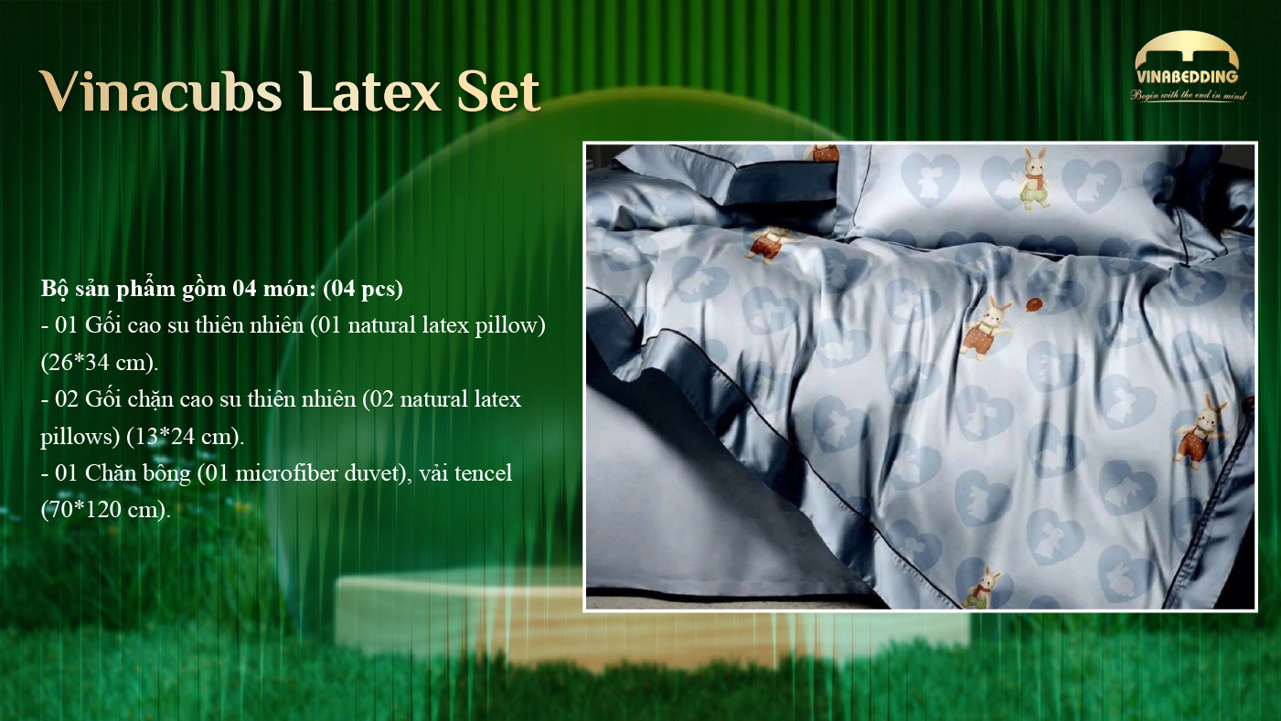  Bộ Chăn Gối Cao Su VinaCubs Latex Set