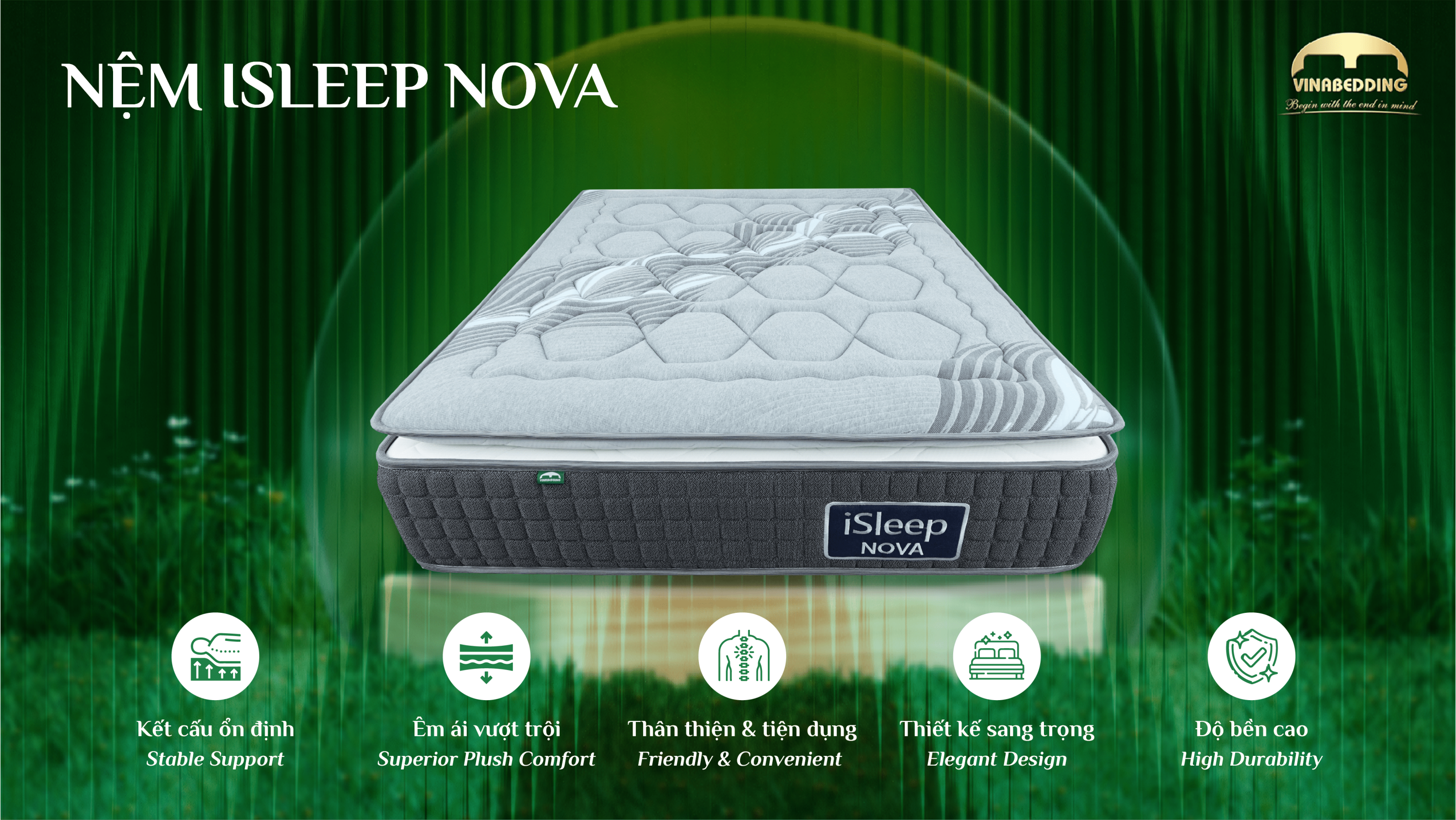 Nệm lò xo ép cuộn & Pallet iSleep Nova