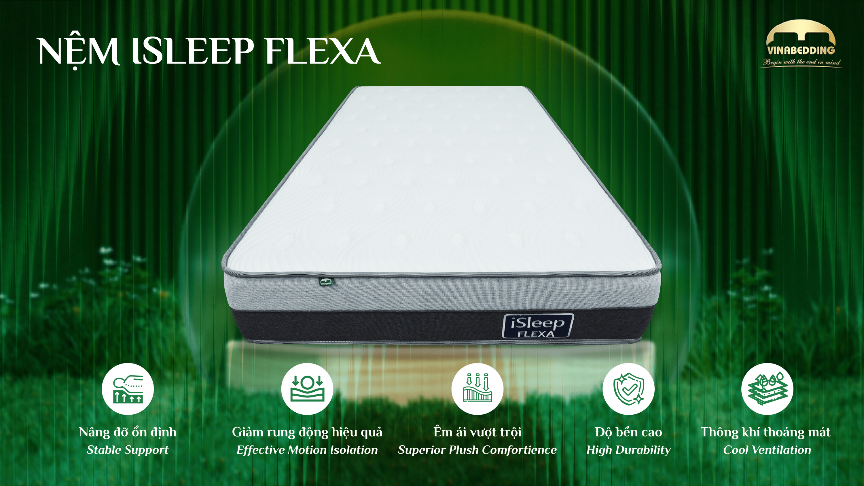 Nệm Foam kết hợp bông iSleep Flexa