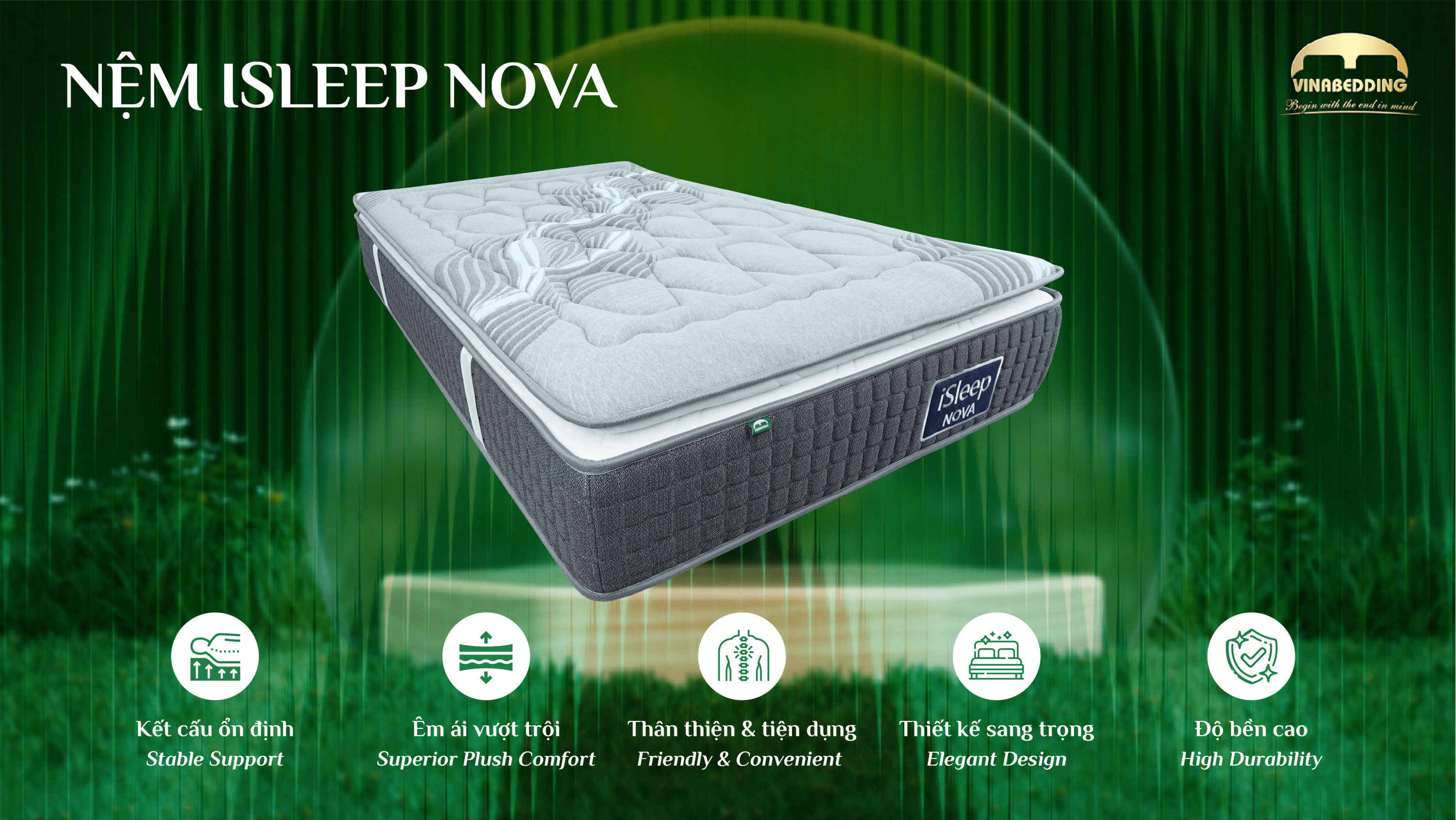 Nệm lò xo ép cuộn & Pallet iSleep Nova
