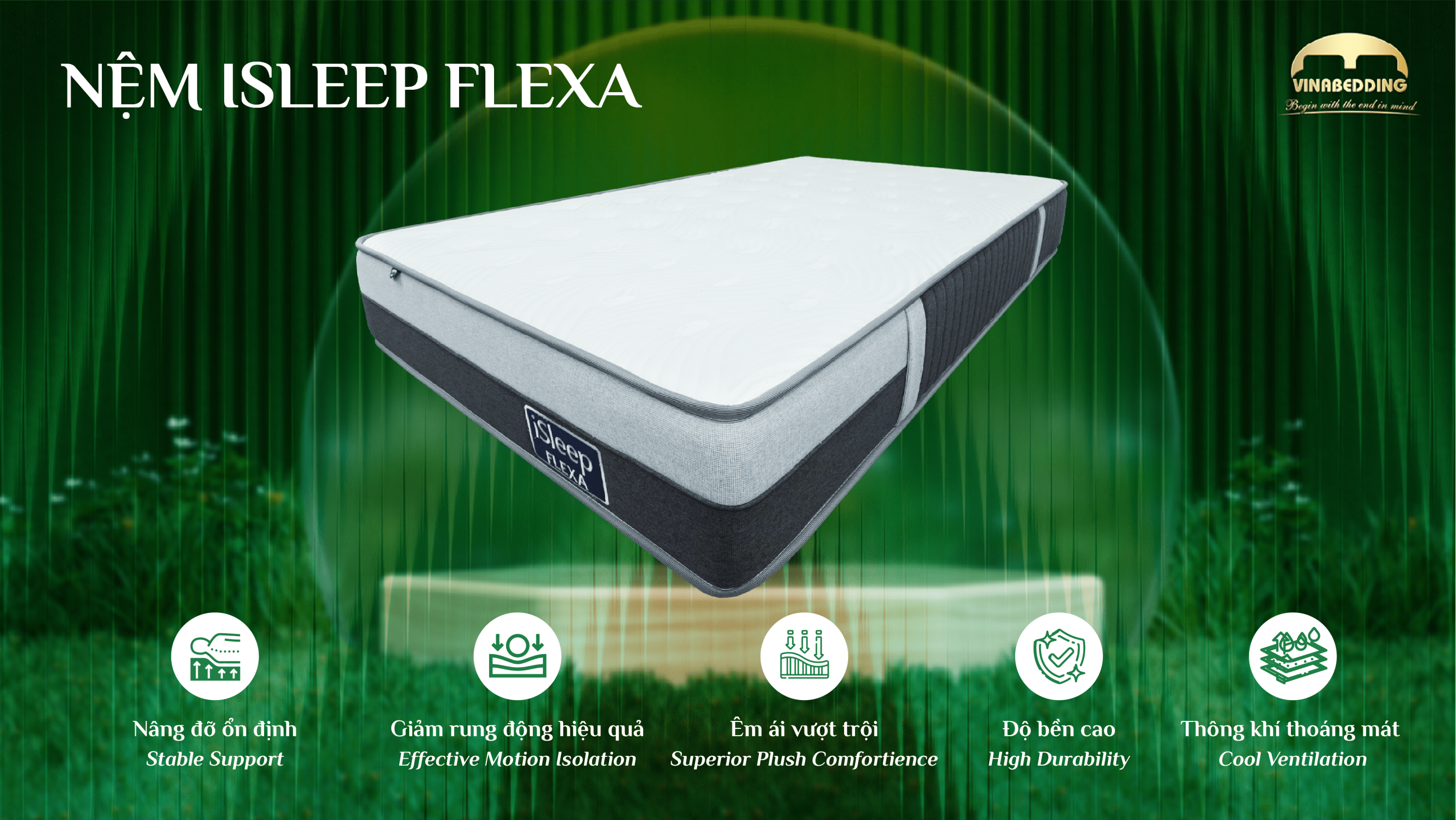 Nệm Foam kết hợp bông iSleep Flexa