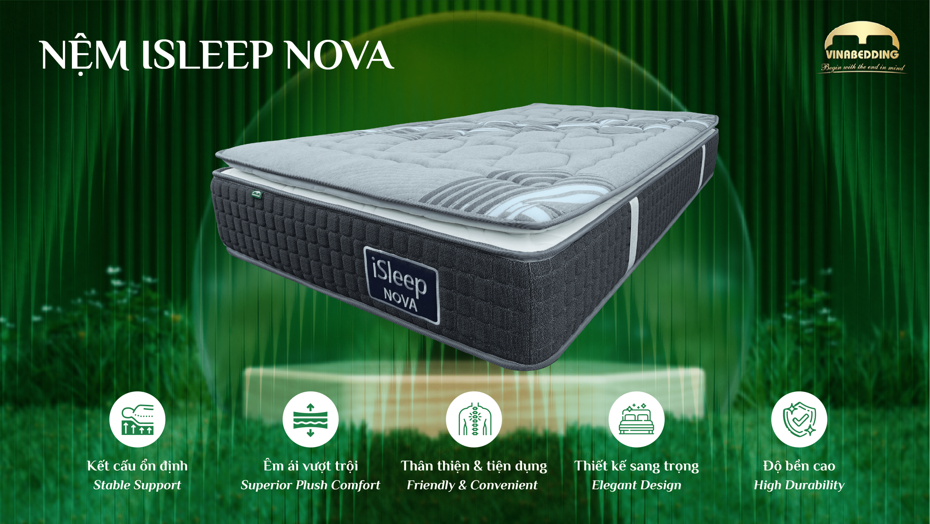 Nệm lò xo ép cuộn & Pallet iSleep Nova