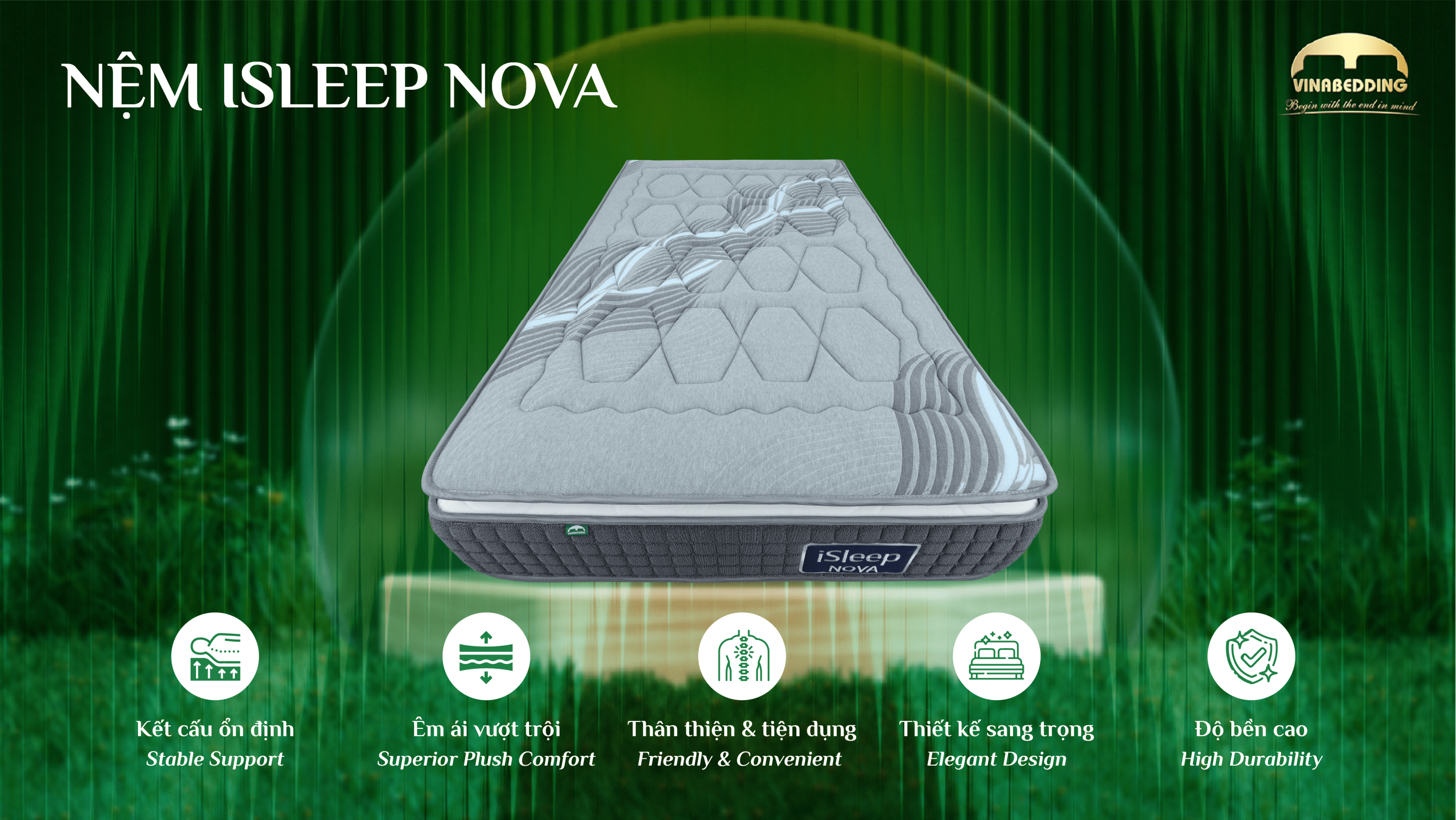 Nệm lò xo ép cuộn & Pallet iSleep Nova