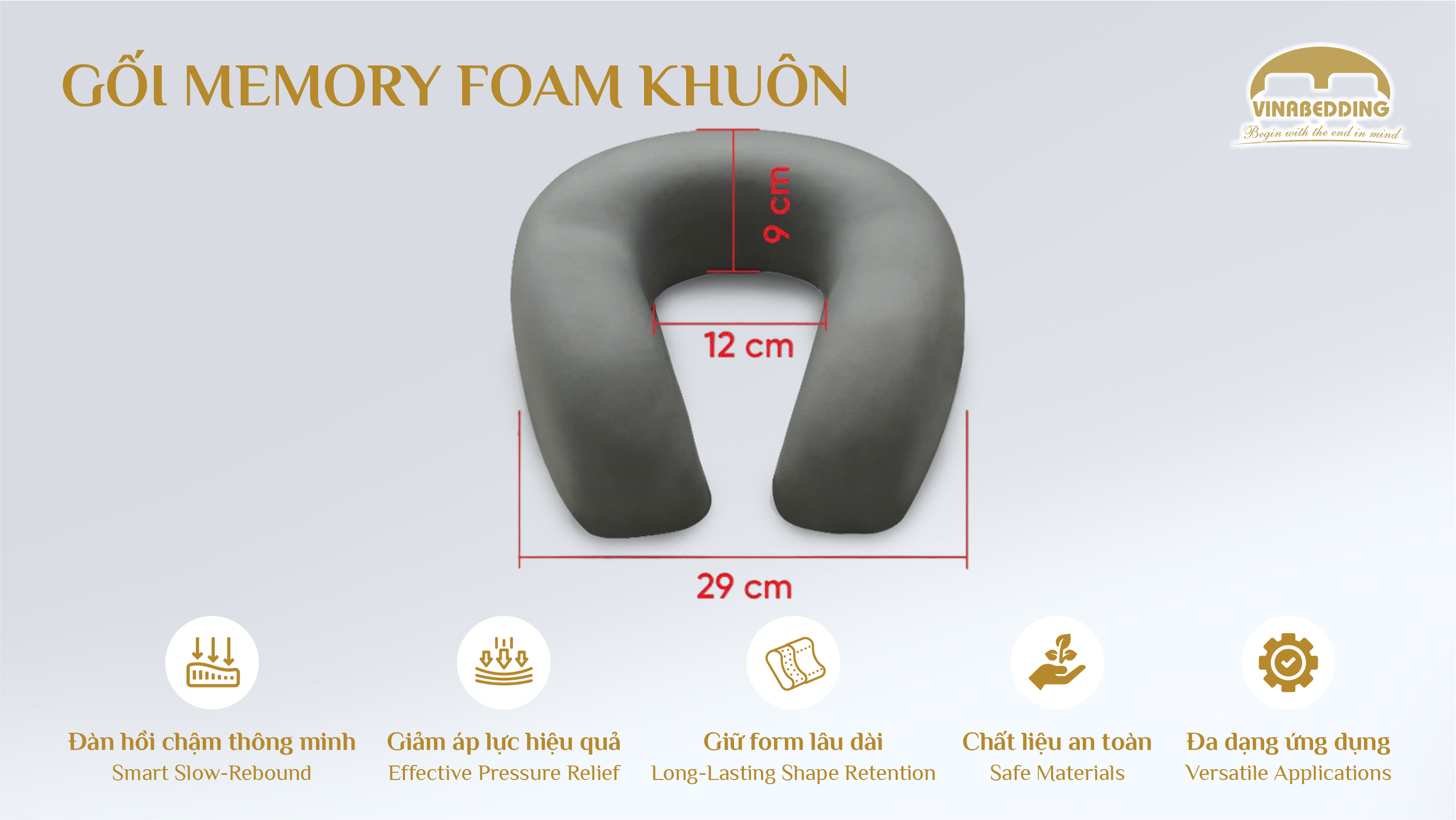 GỐI MEMORY FOAM KHUÔN  - VNB/MF06