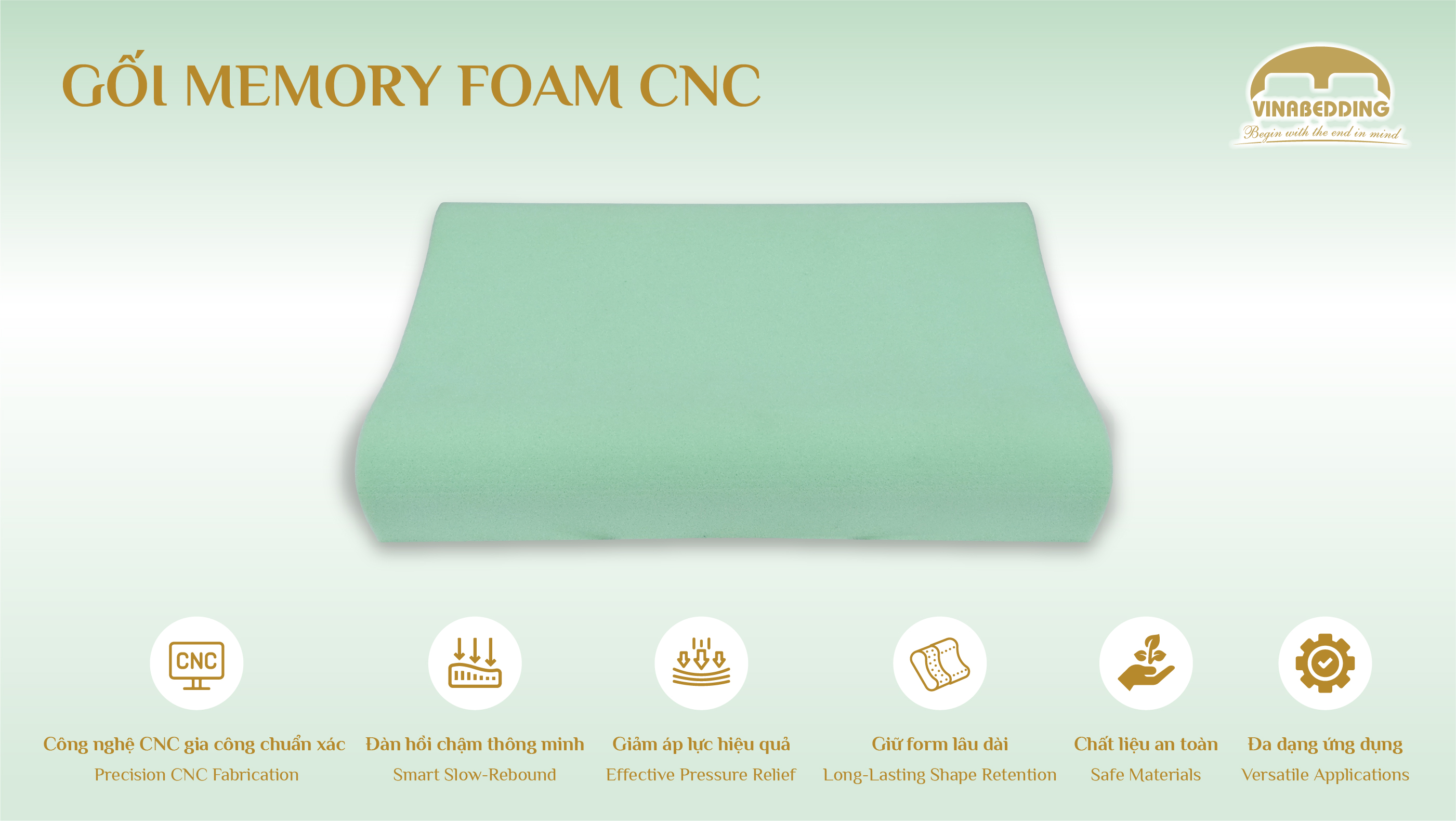 GỐI MEMORY FOAM (CNC) - VNB/MF C01