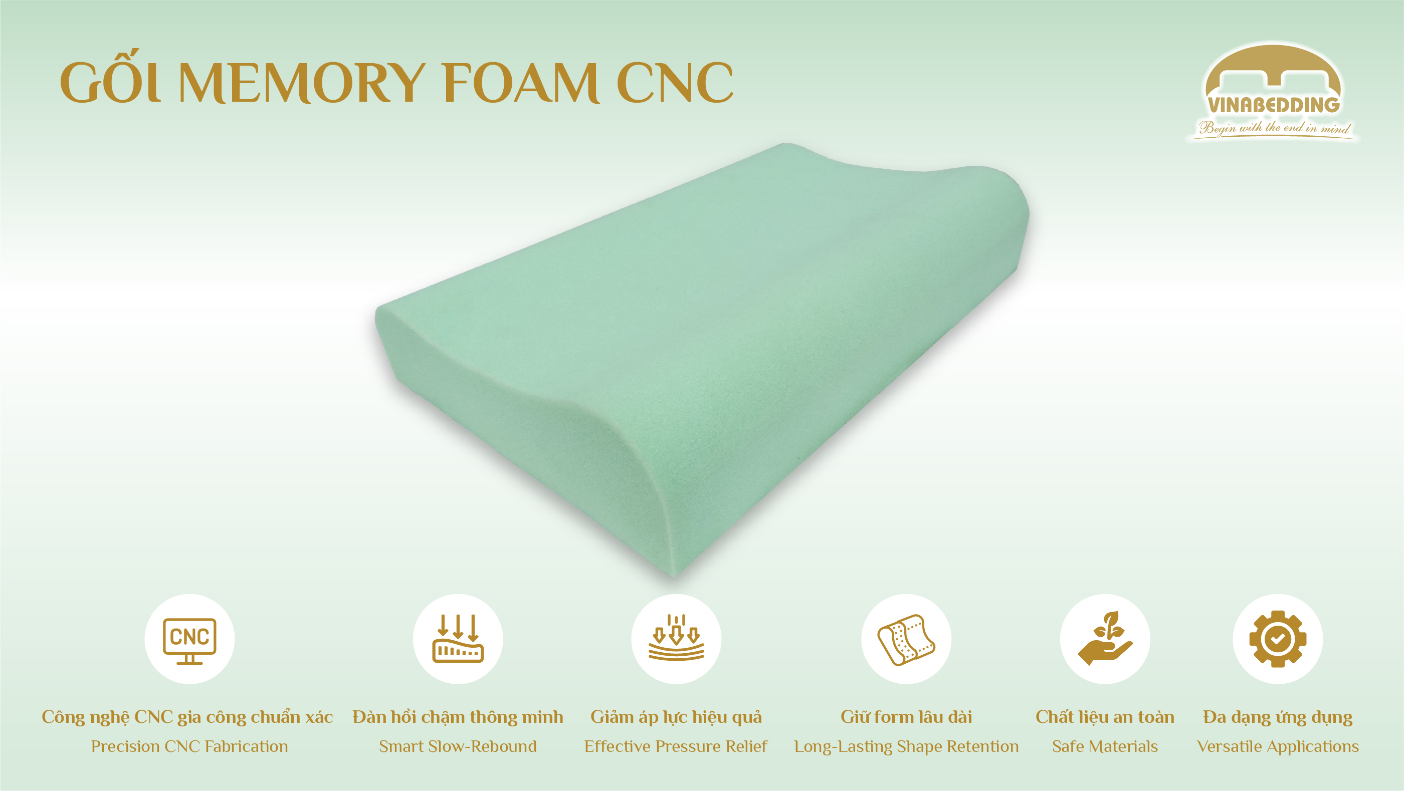 VINACLOUD C01 CNC MEMORY FOAM PILLOW