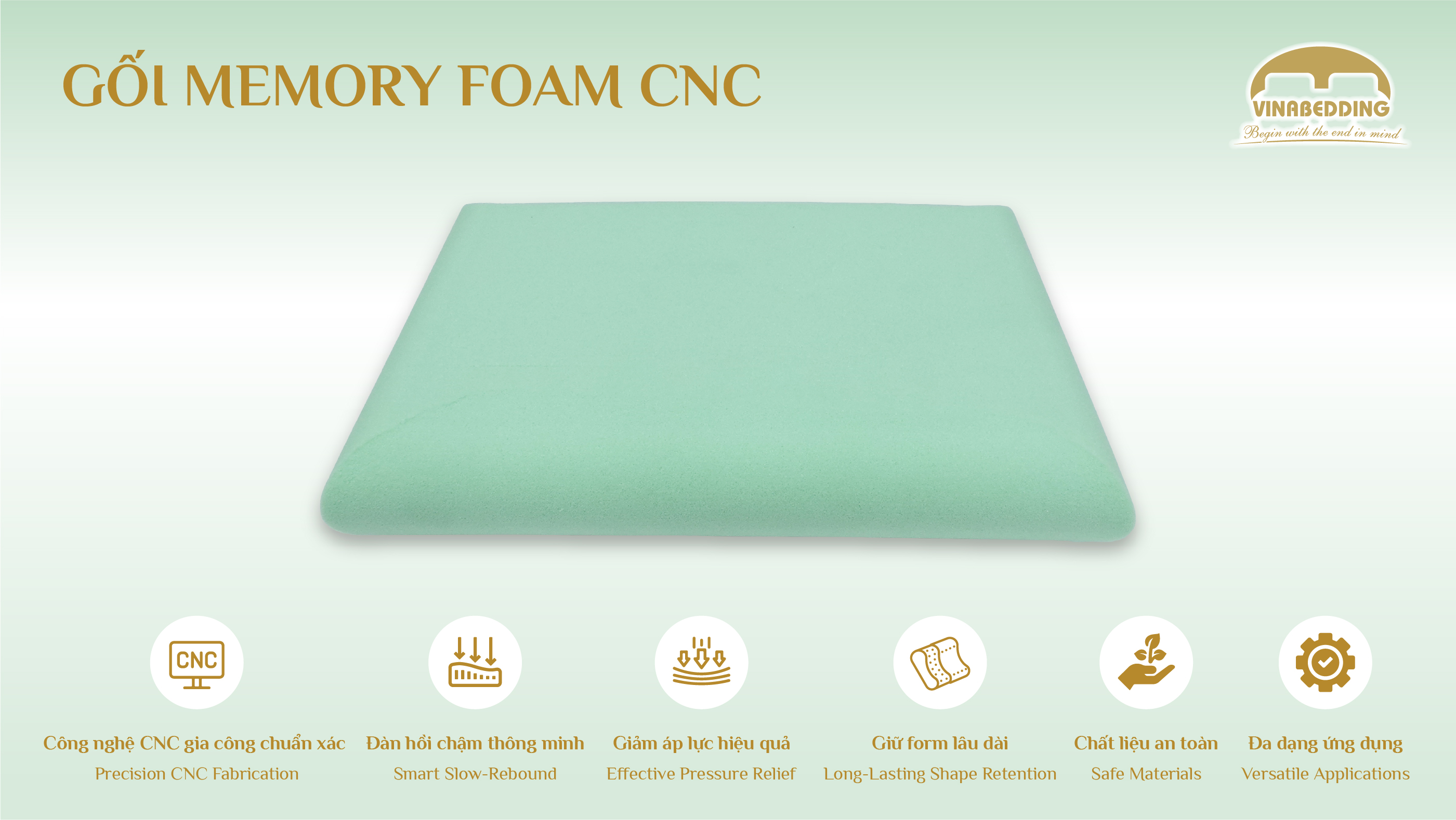GỐI MEMORY FOAM (CNC) - VNB/MF C03