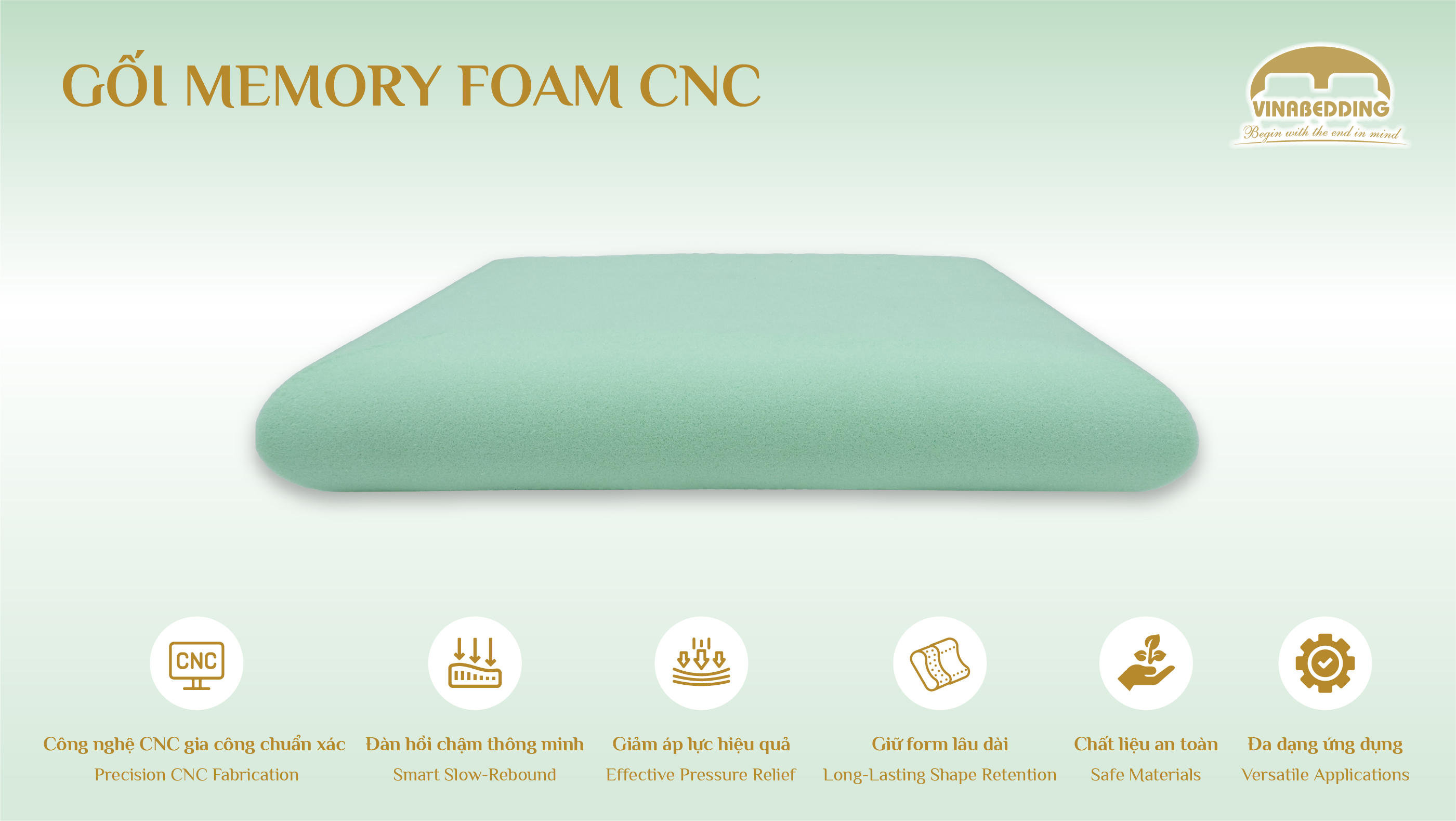 VINACLOUD C03 CNC MEMORY FOAM PILLOW