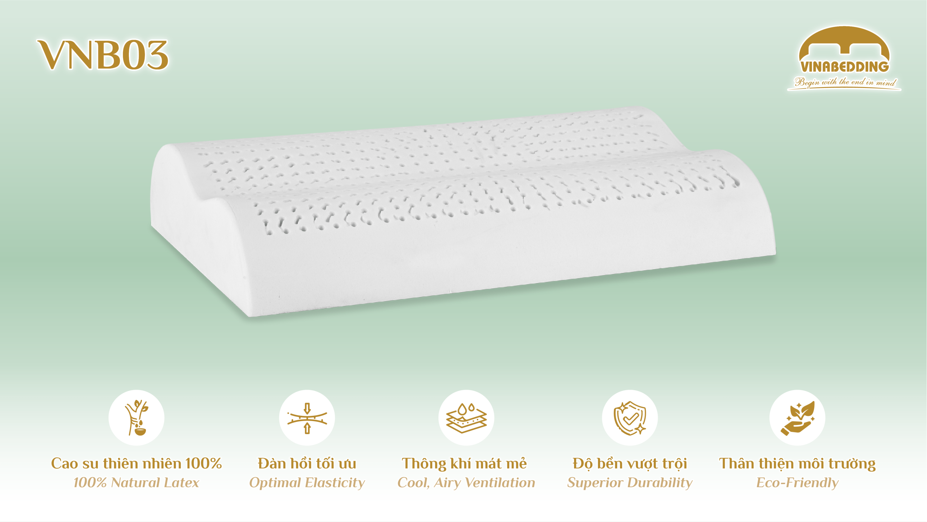 GỐI CAO SU THIÊN NHIÊN - VNB03