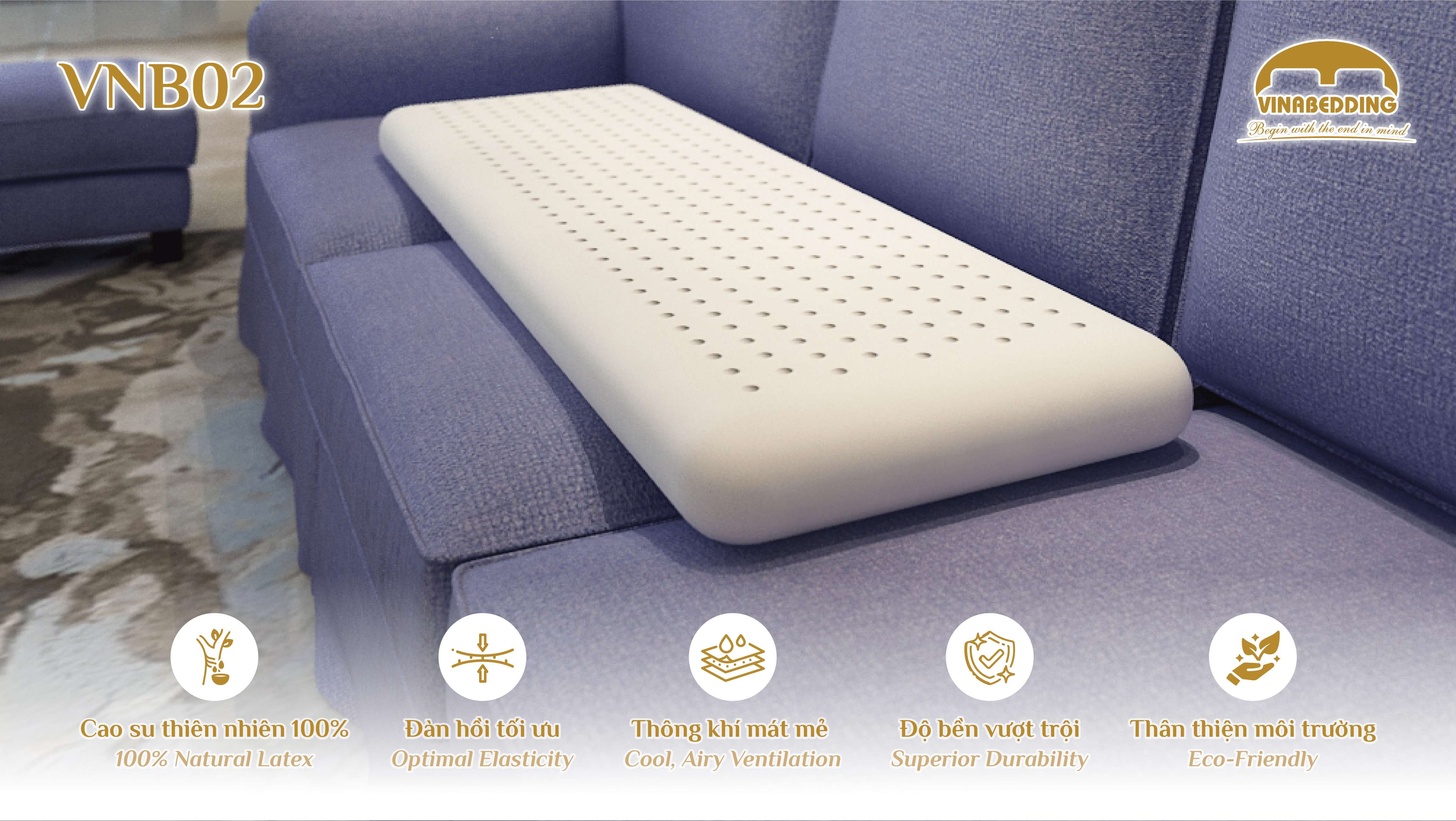 VINACLOUD NATURAL LATEX PILLOW SERIES 02