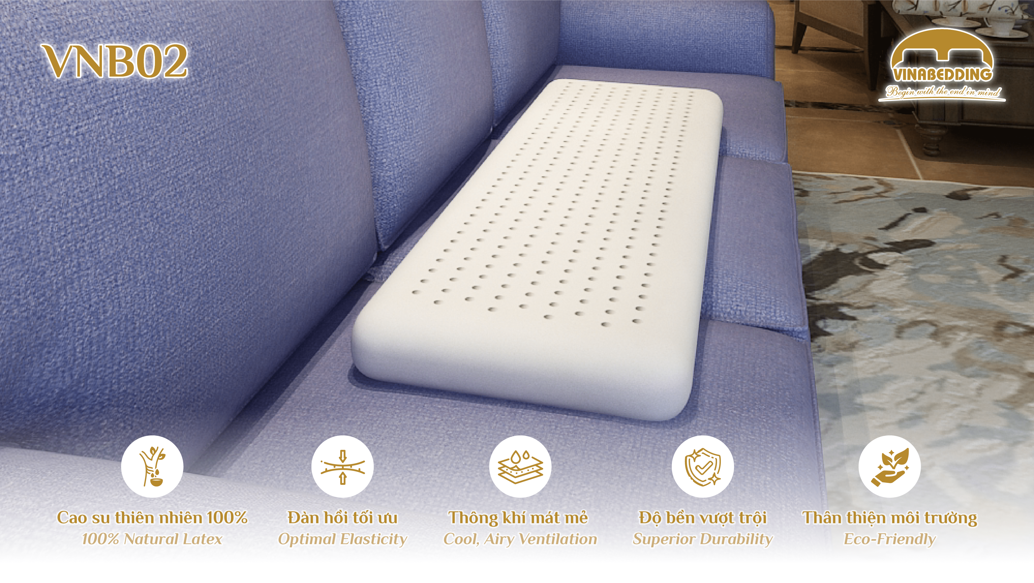 VINACLOUD NATURAL LATEX PILLOW SERIES 02