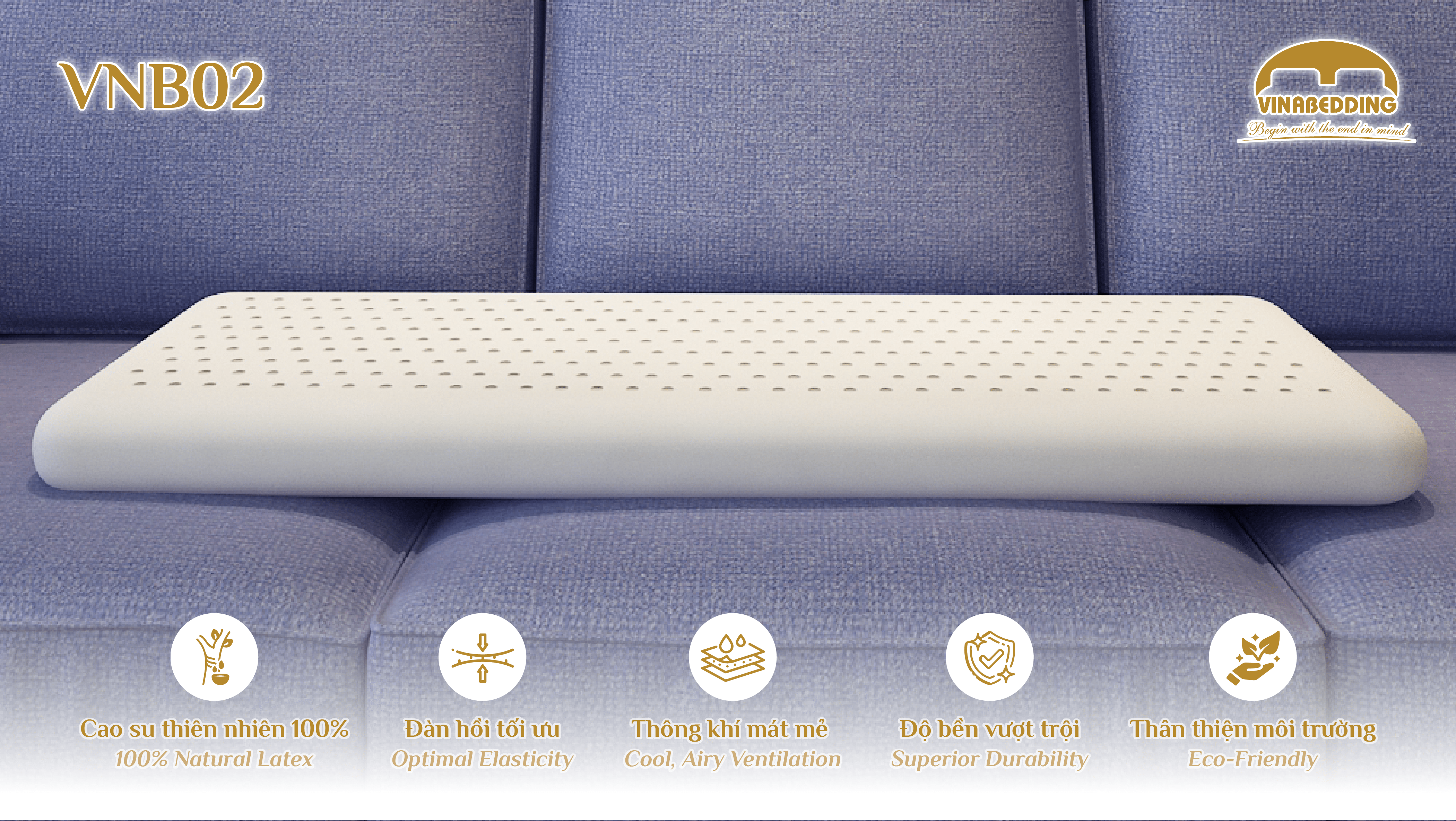 VINACLOUD NATURAL LATEX PILLOW SERIES 02