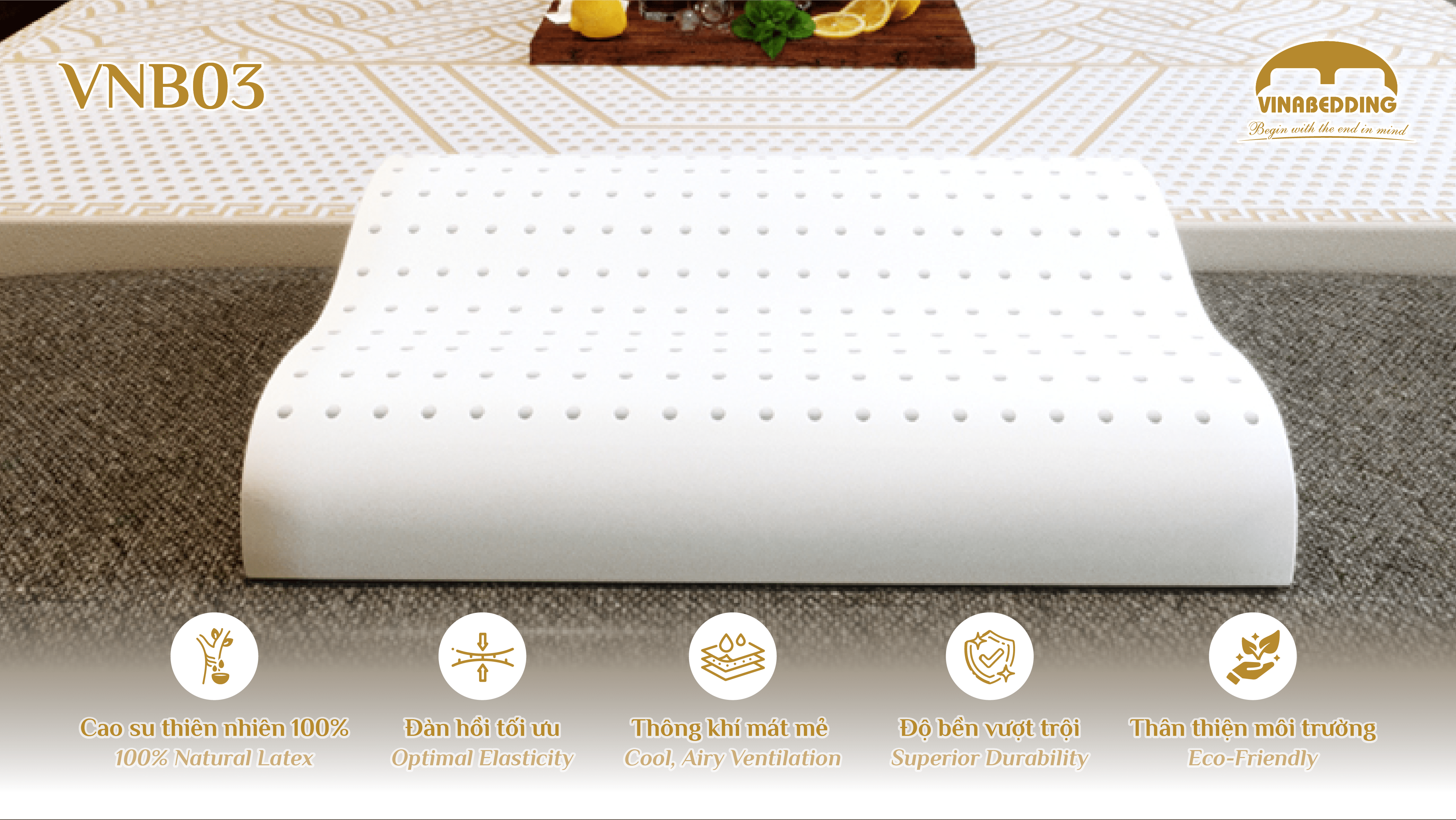 VINACLOUD NATURAL LATEX PILLOW SERIES 03