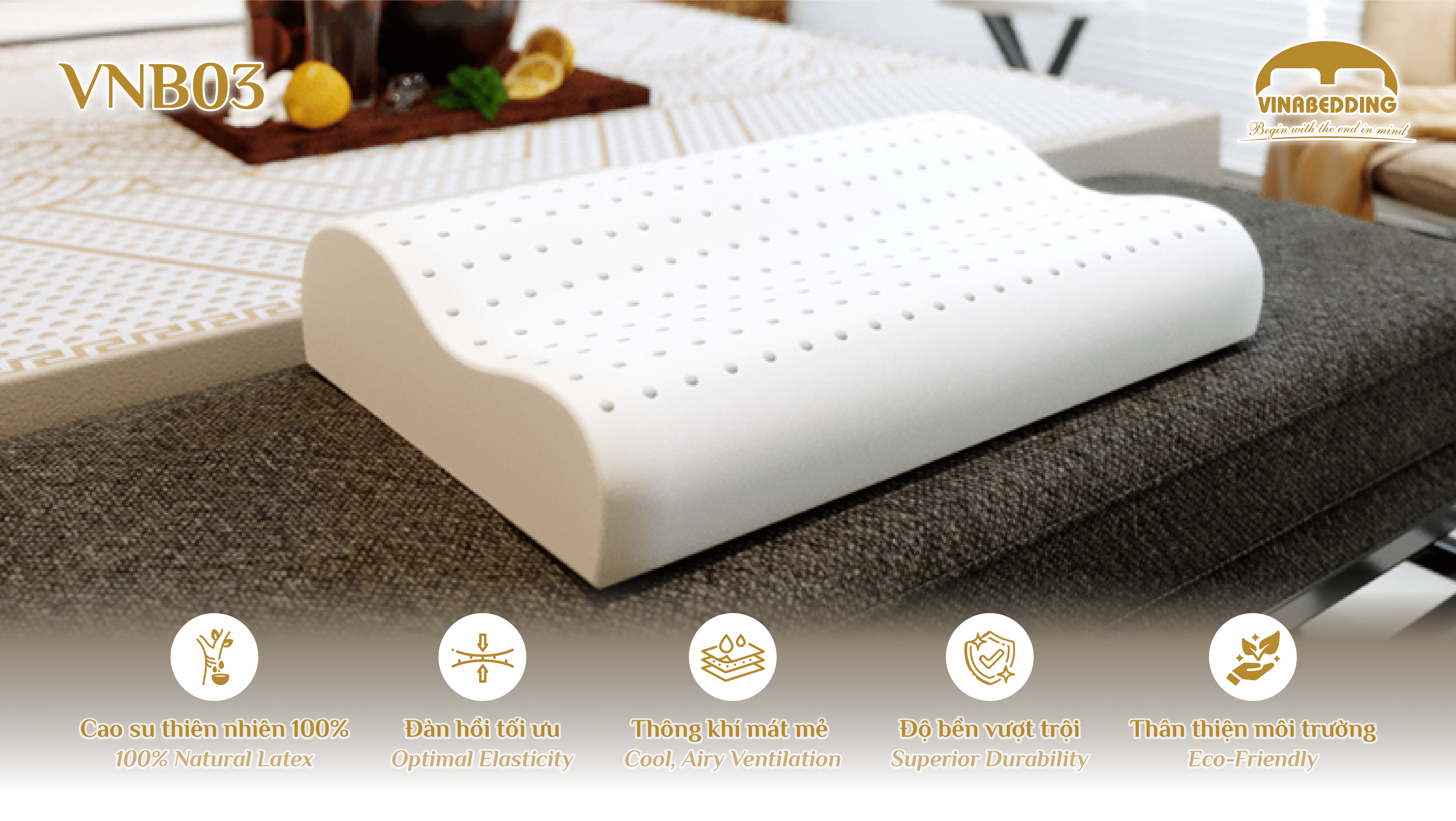 VINACLOUD NATURAL LATEX PILLOW SERIES 03