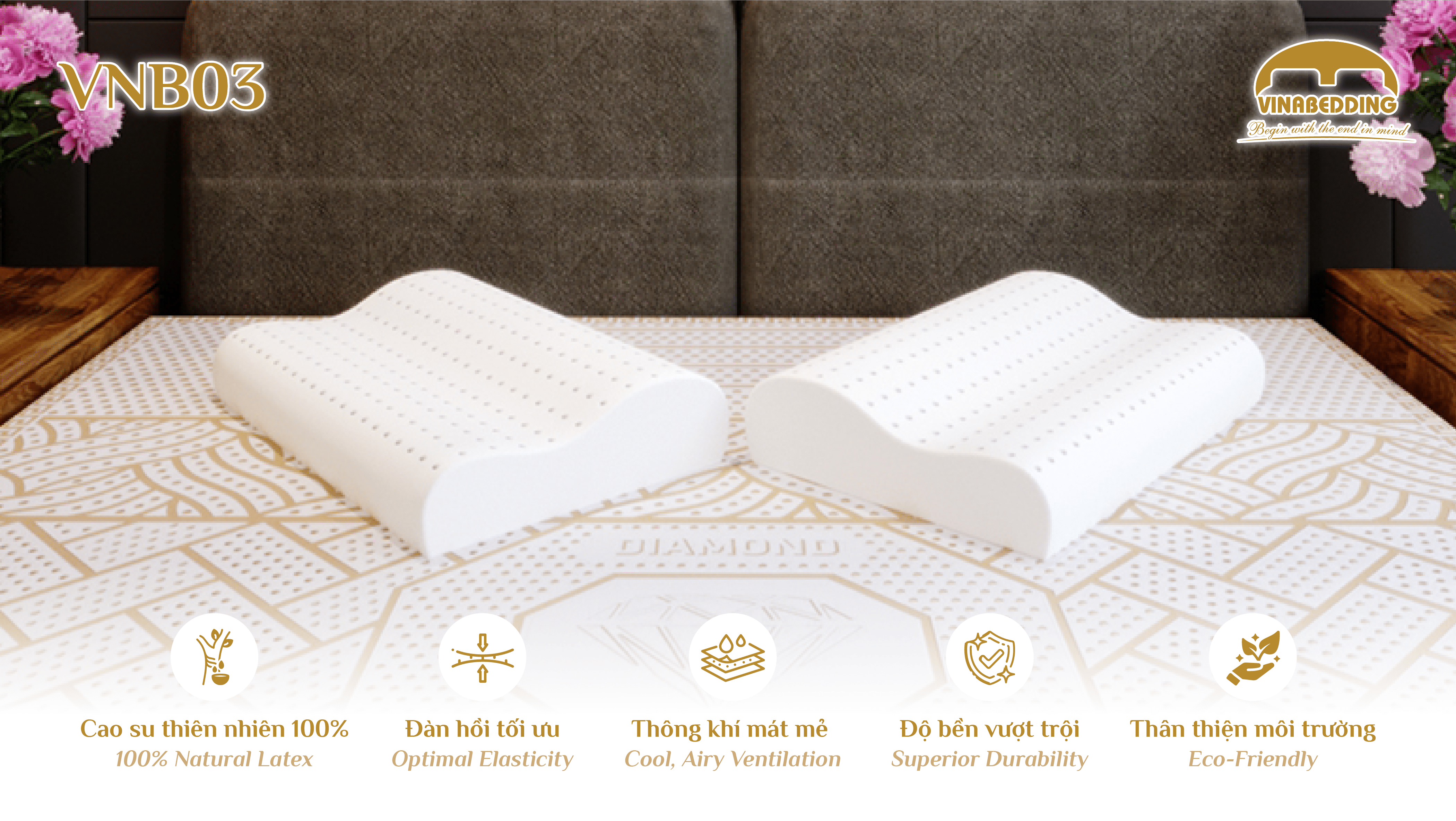 VINACLOUD NATURAL LATEX PILLOW SERIES 03