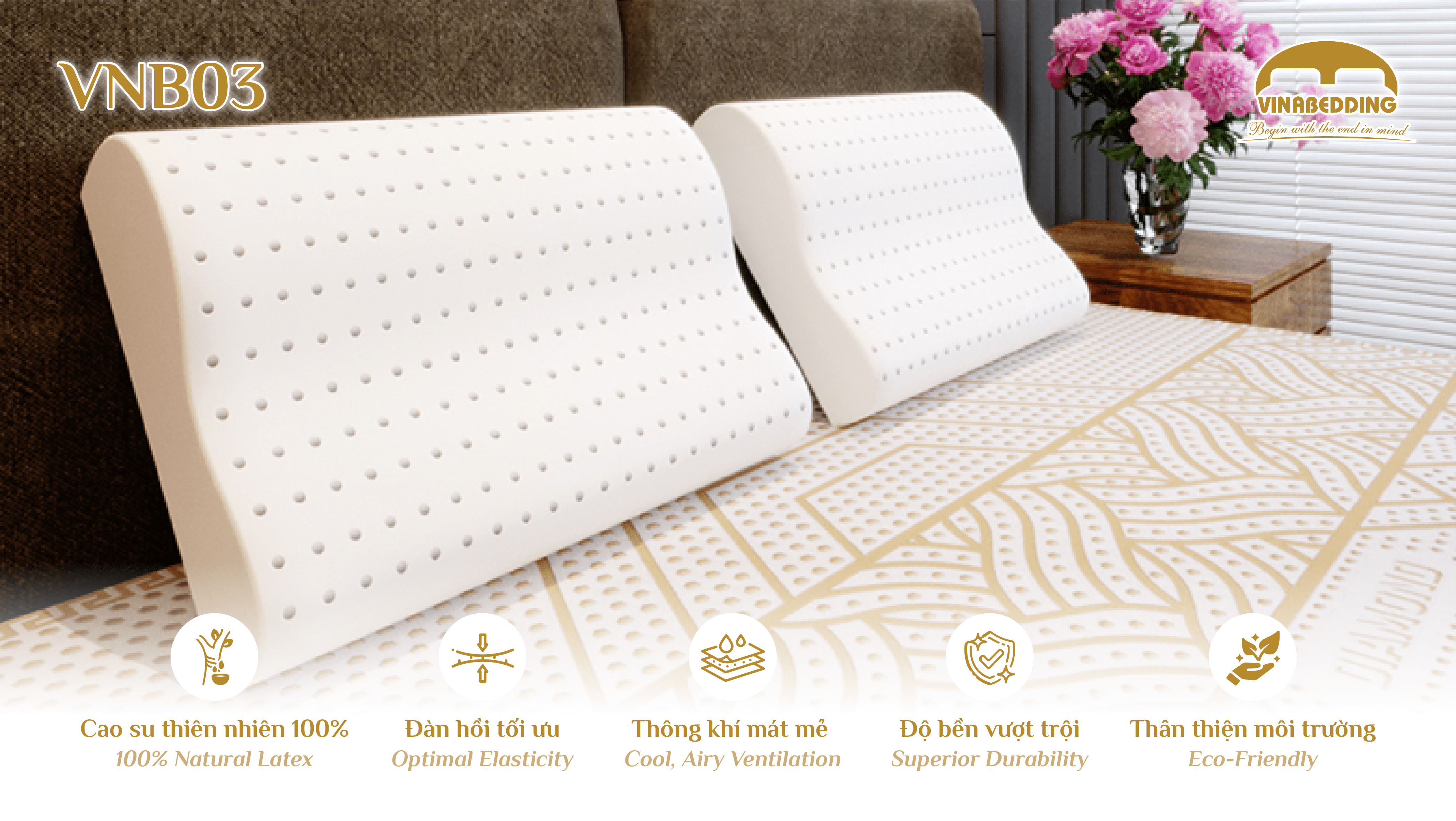 VINACLOUD NATURAL LATEX PILLOW SERIES 03