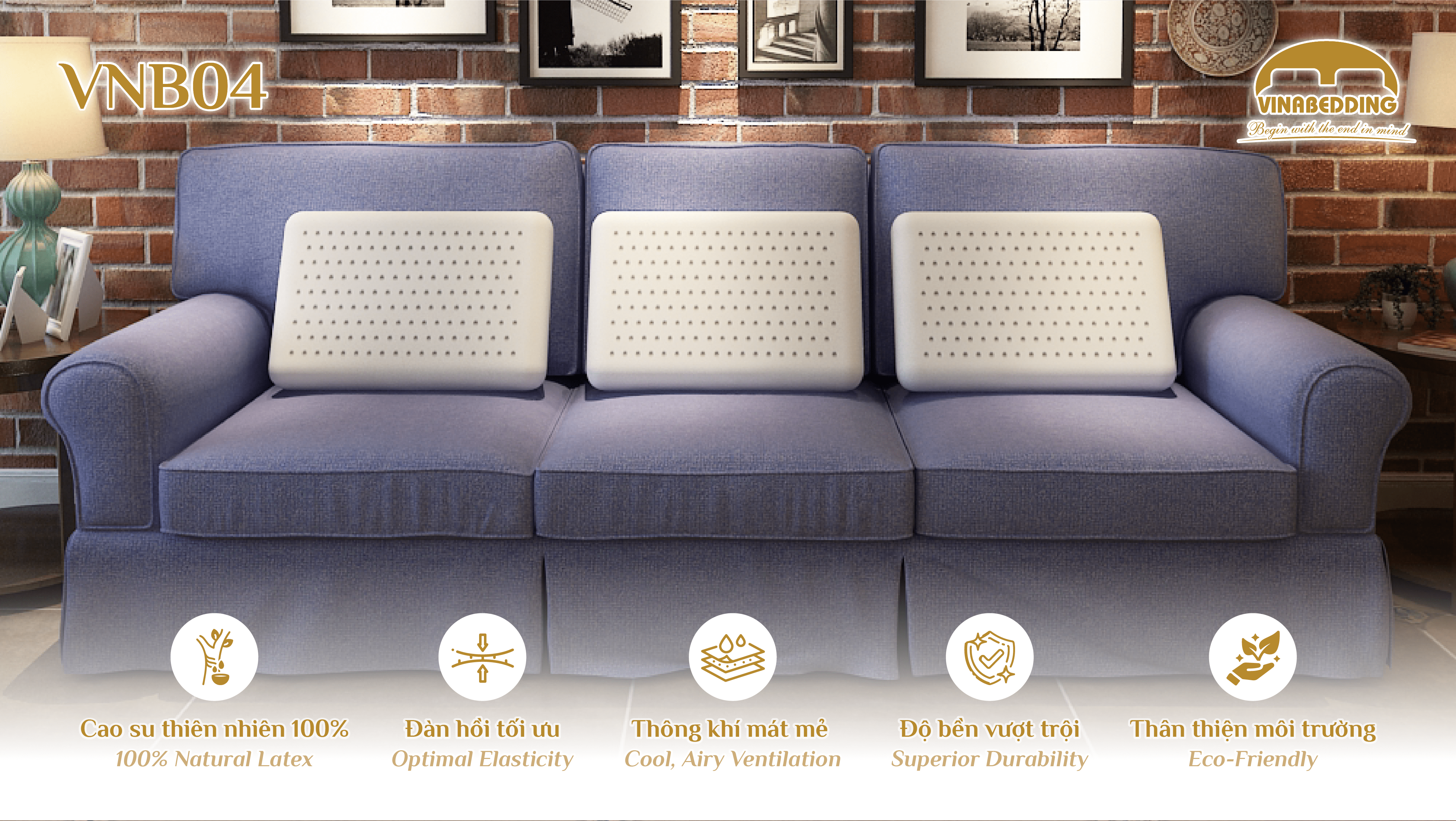 VINACLOUD NATURAL LATEX PILLOW SERIES 04