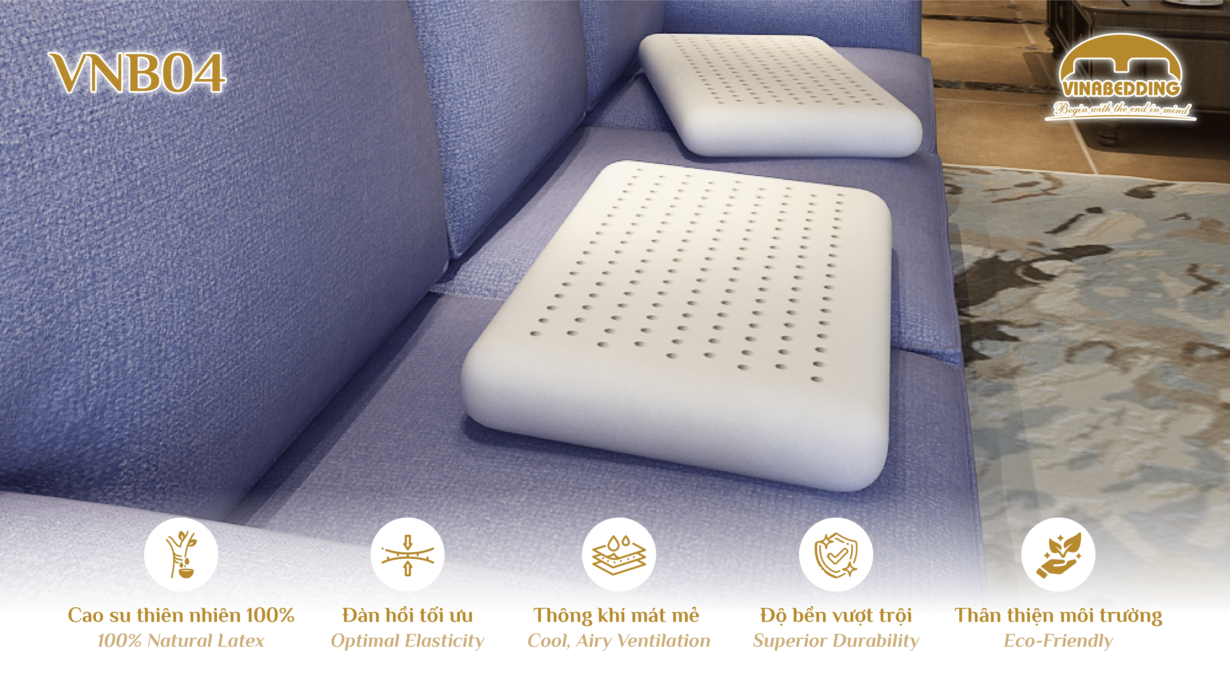 VINACLOUD NATURAL LATEX PILLOW SERIES 04