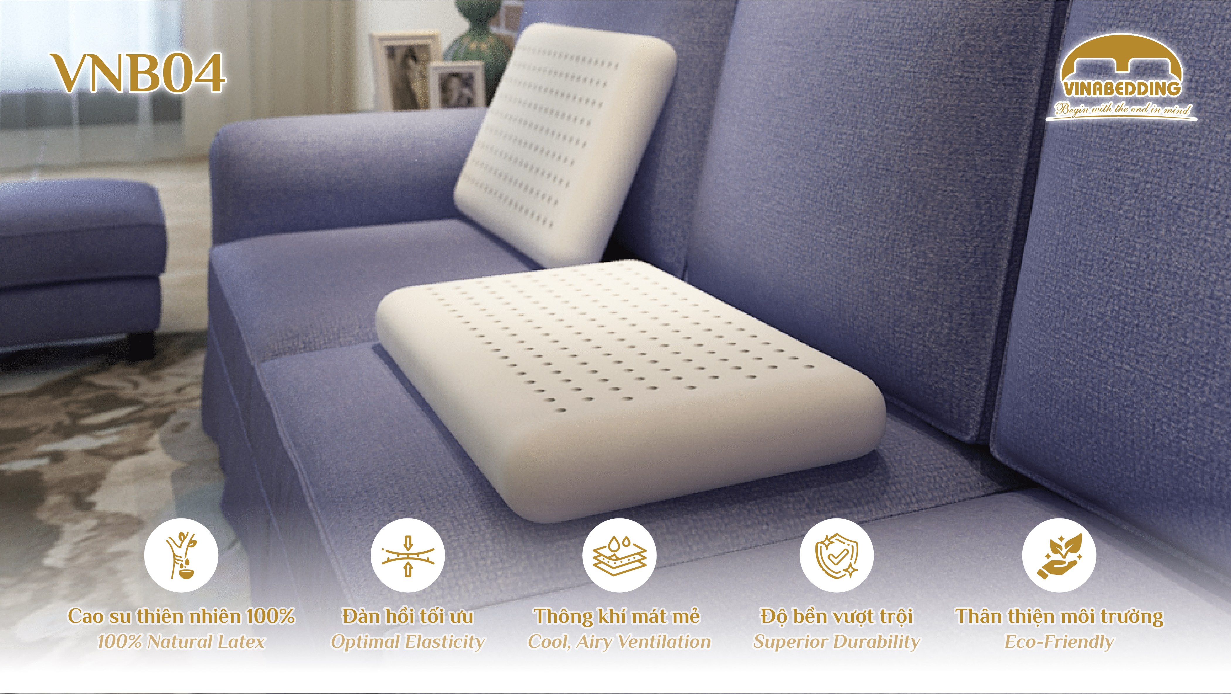 VINACLOUD NATURAL LATEX PILLOW SERIES 04