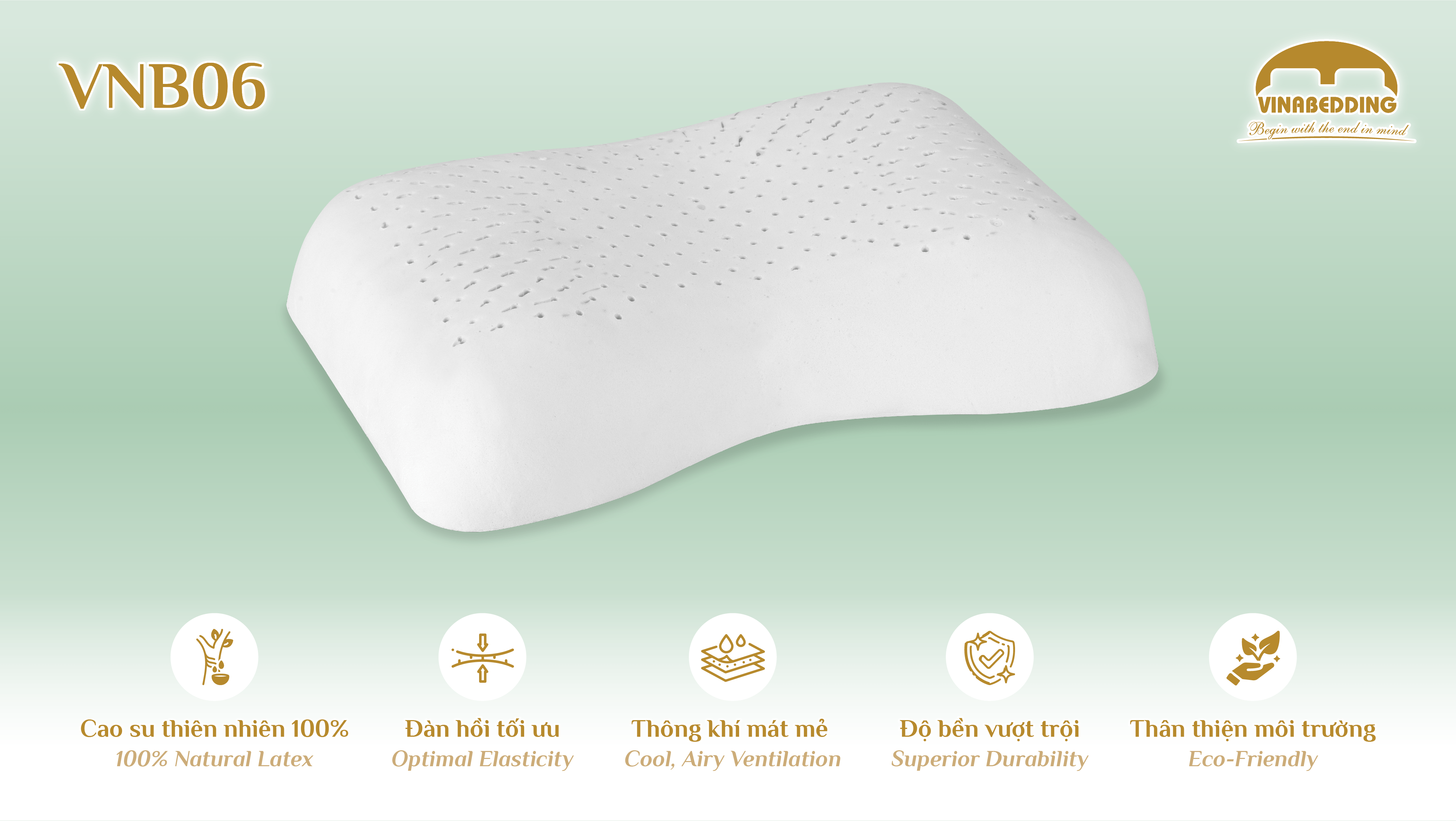 VINACLOUD NATURAL LATEX PILLOW SERIES 06