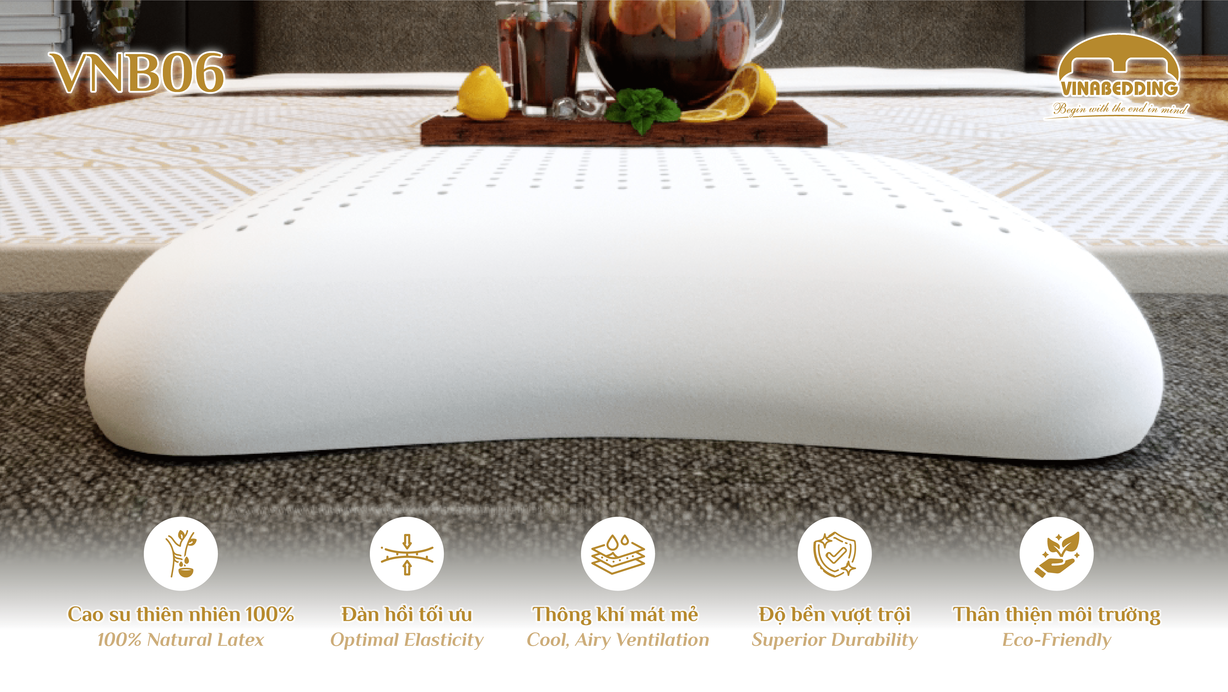 VINACLOUD NATURAL LATEX PILLOW SERIES 06