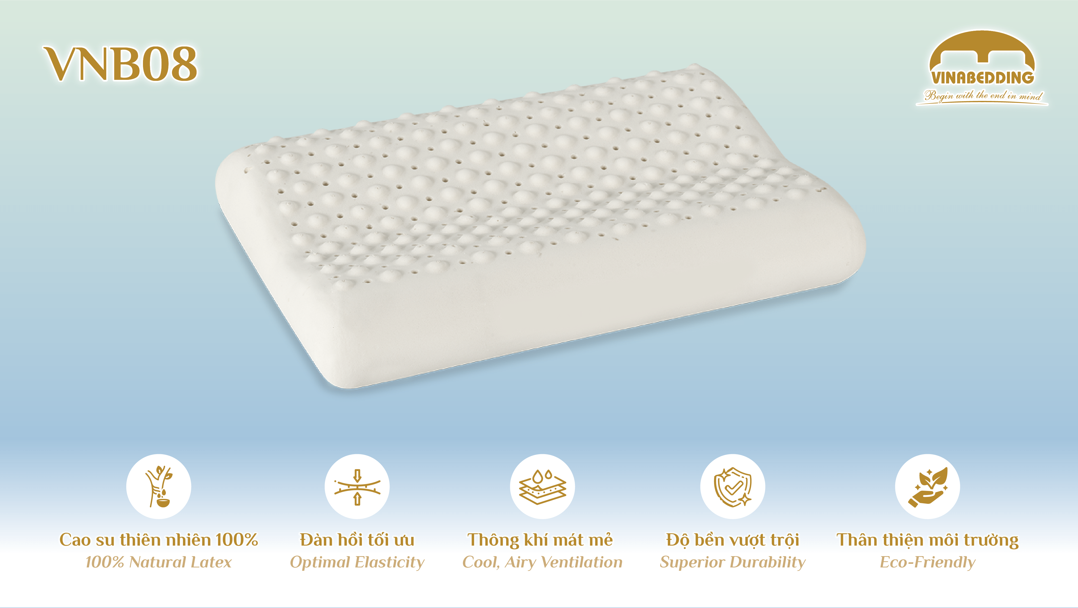 VINACLOUD NATURAL LATEX PILLOW SERIES 08