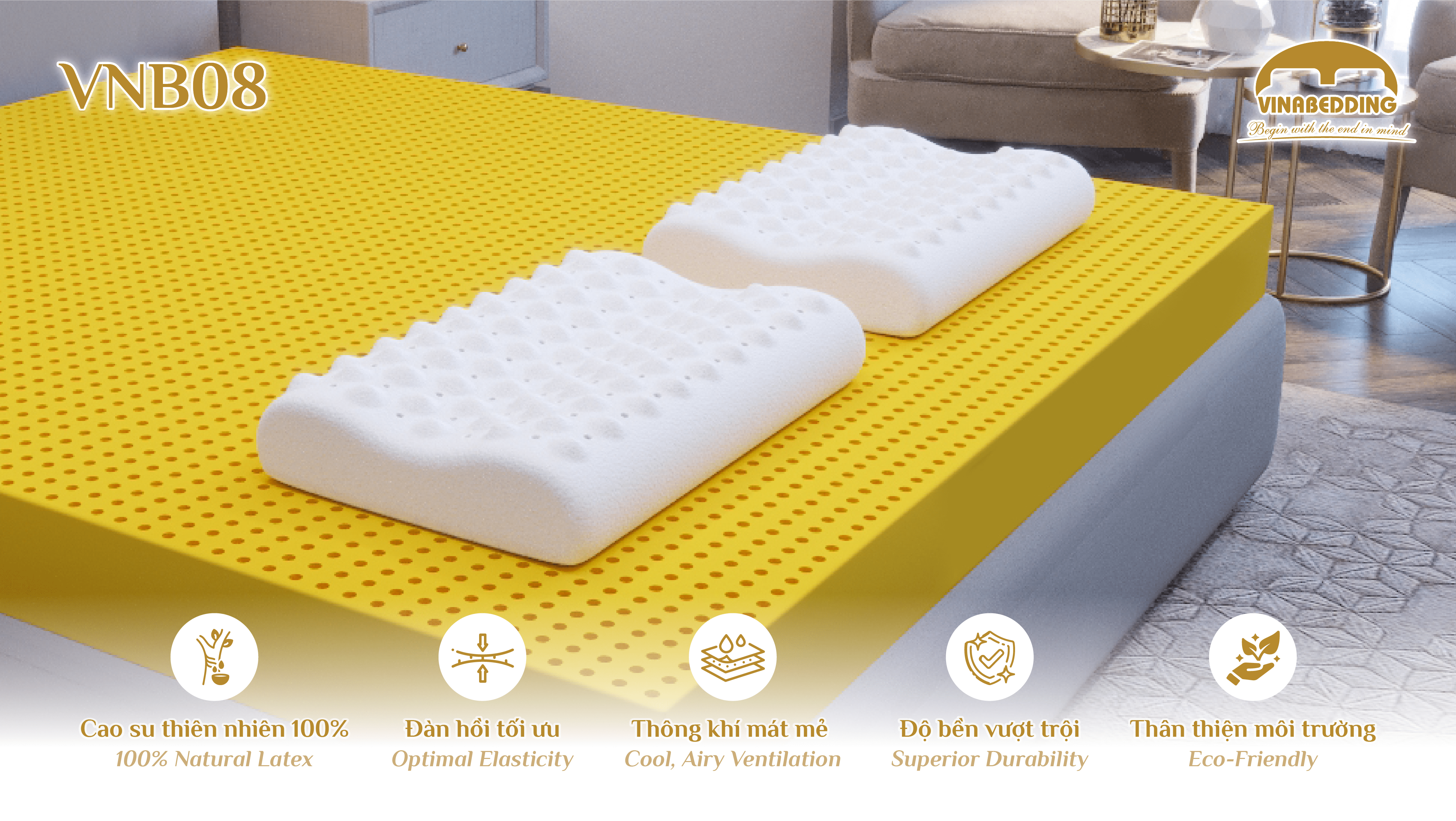 VINACLOUD NATURAL LATEX PILLOW SERIES 08