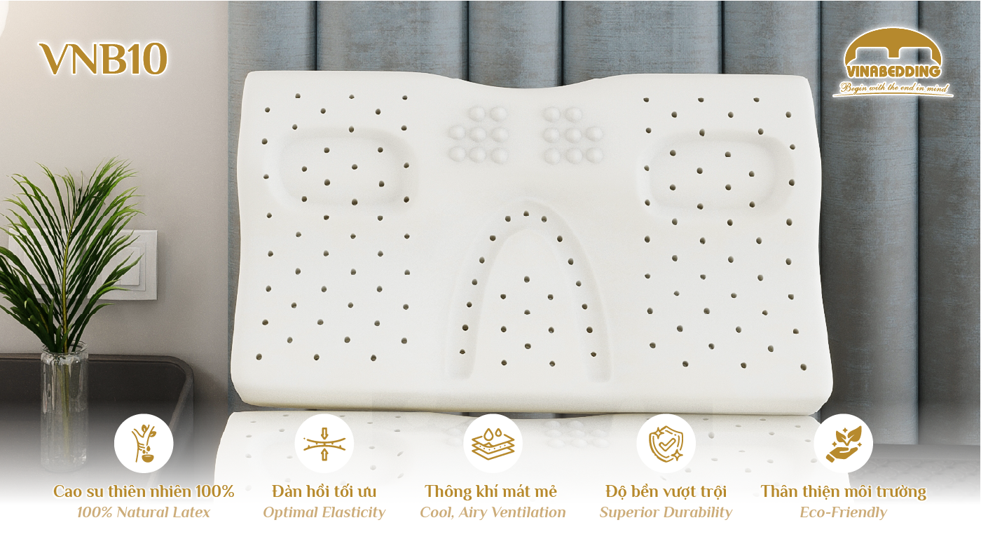 VINACLOUD NATURAL LATEX PILLOW SERIES 10