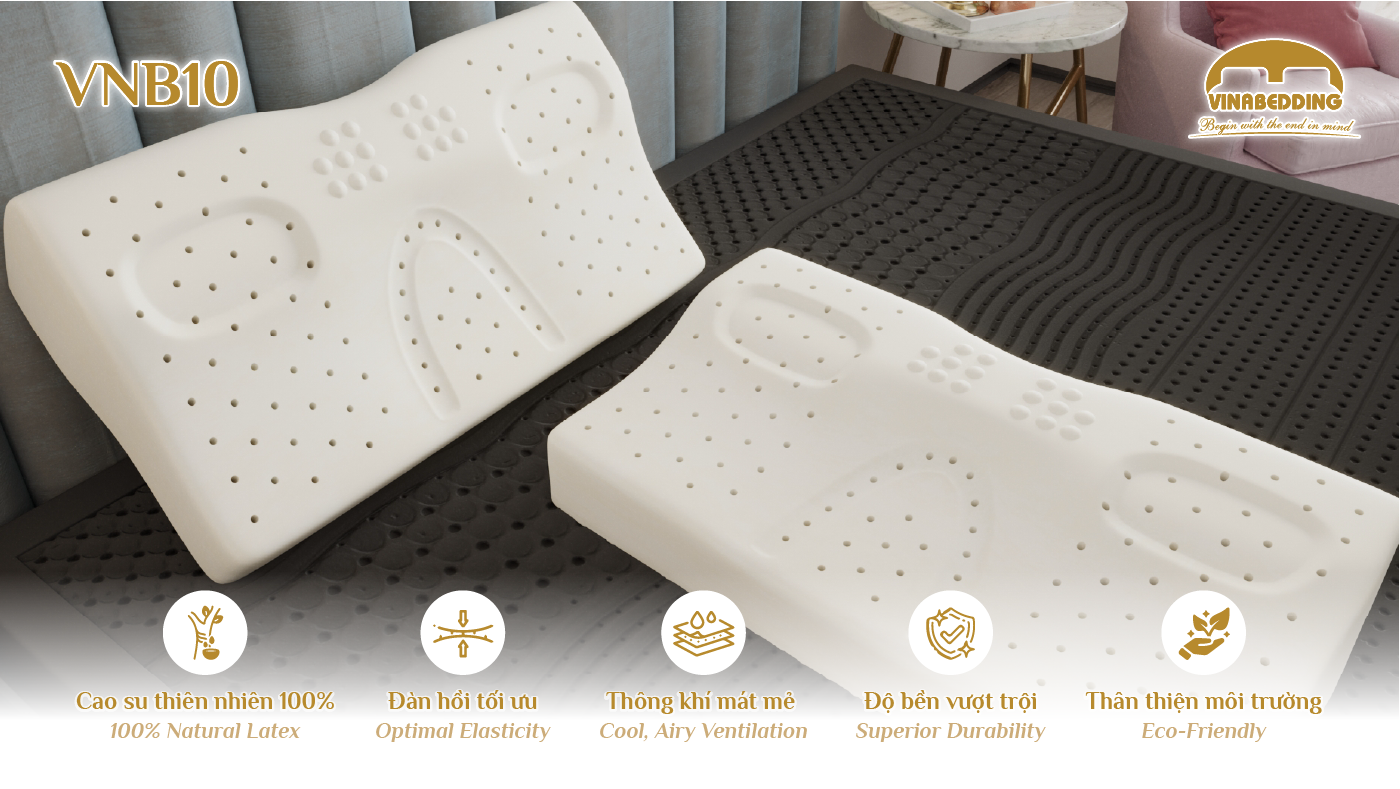 VINACLOUD NATURAL LATEX PILLOW SERIES 10
