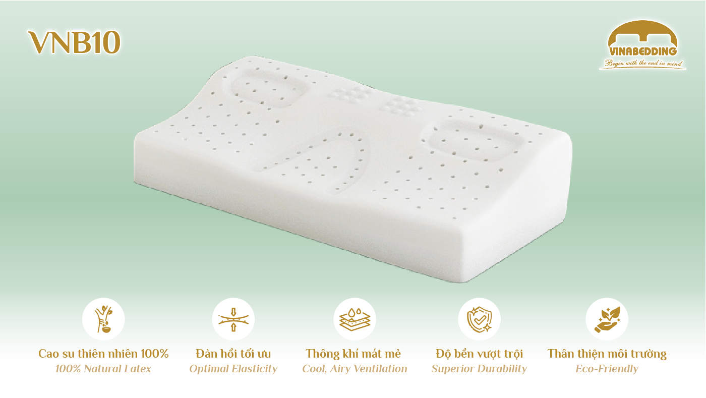 VINACLOUD NATURAL LATEX PILLOW SERIES 10