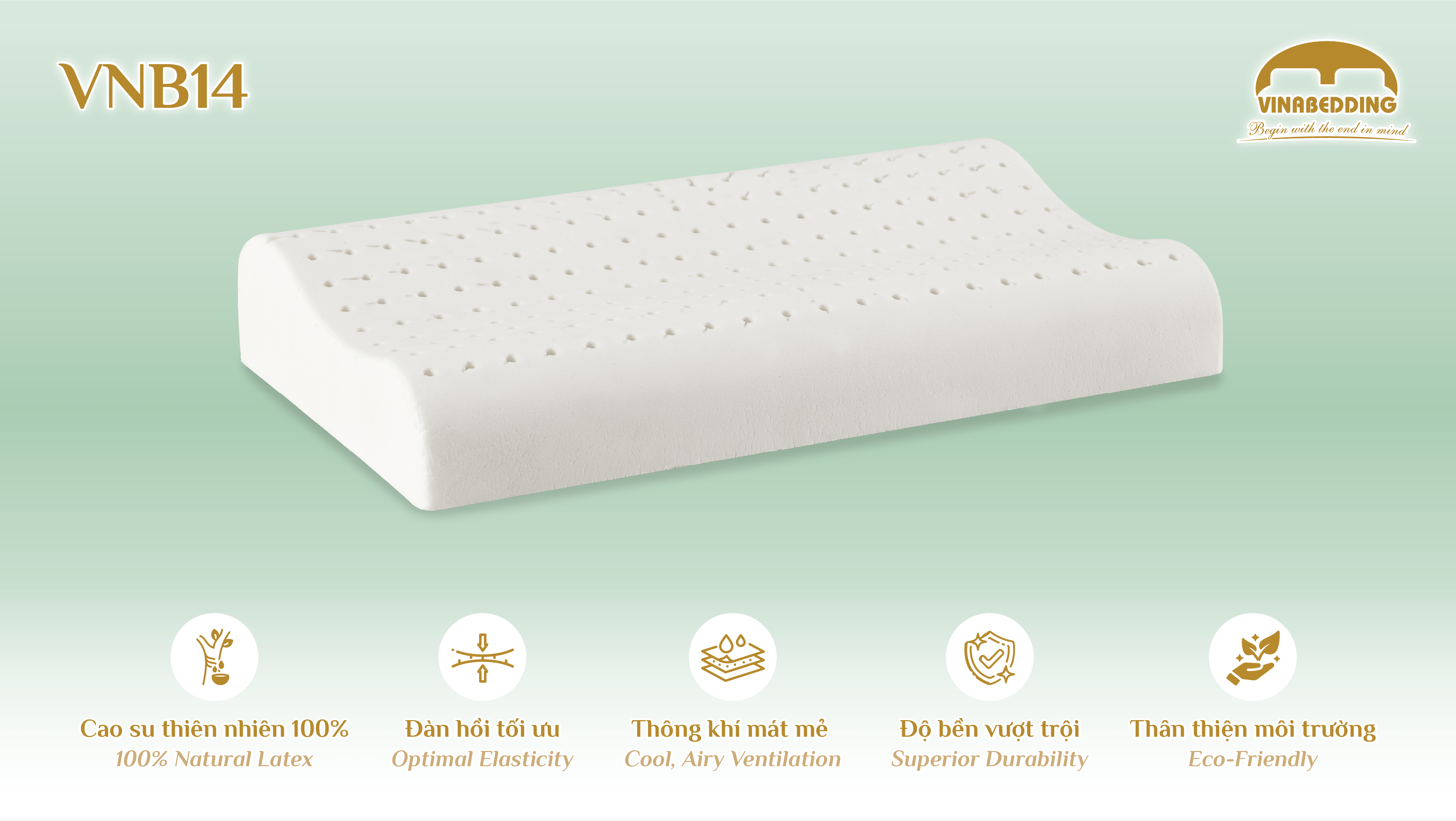 VINACLOUD NATURAL LATEX PILLOW SERIES 14