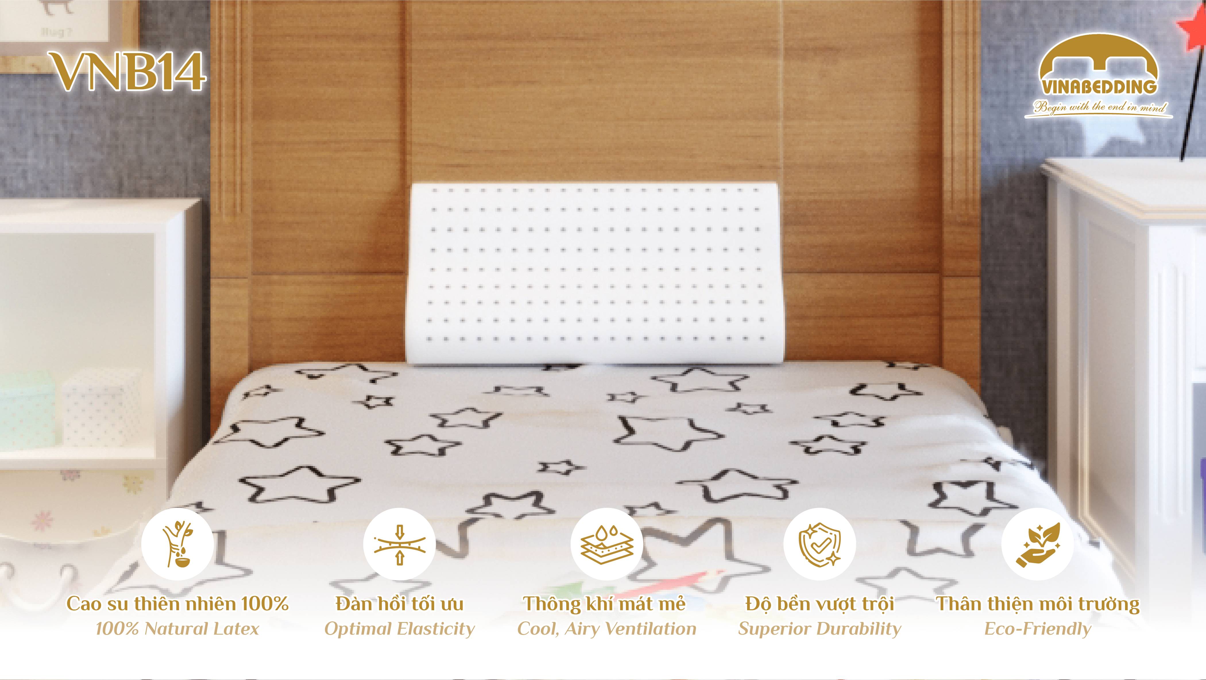 VINACLOUD NATURAL LATEX PILLOW SERIES 14