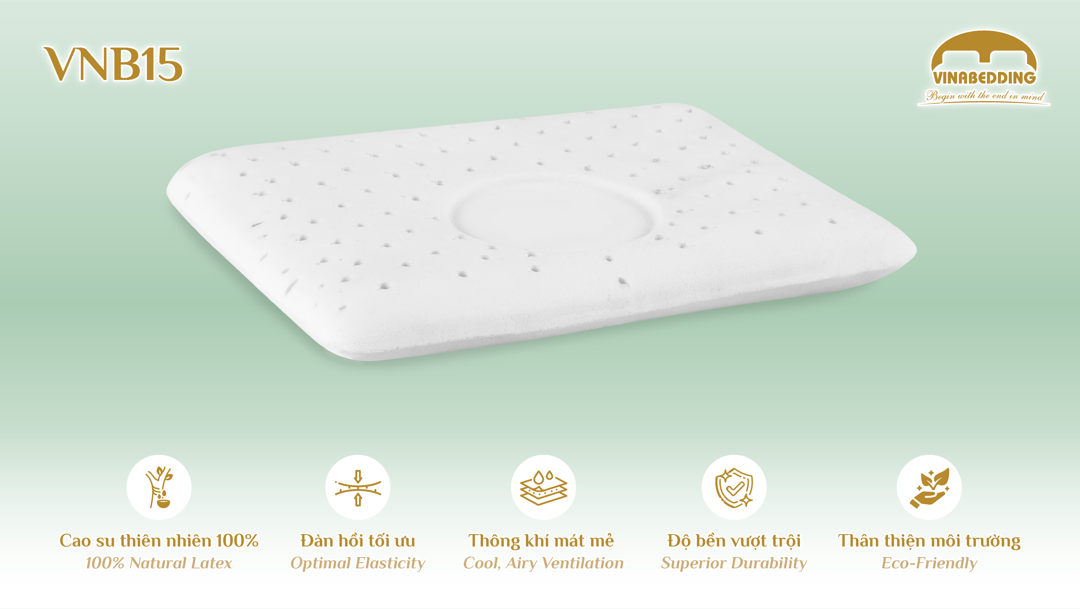 VINACLOUD NATURAL LATEX PILLOW SERIES 15