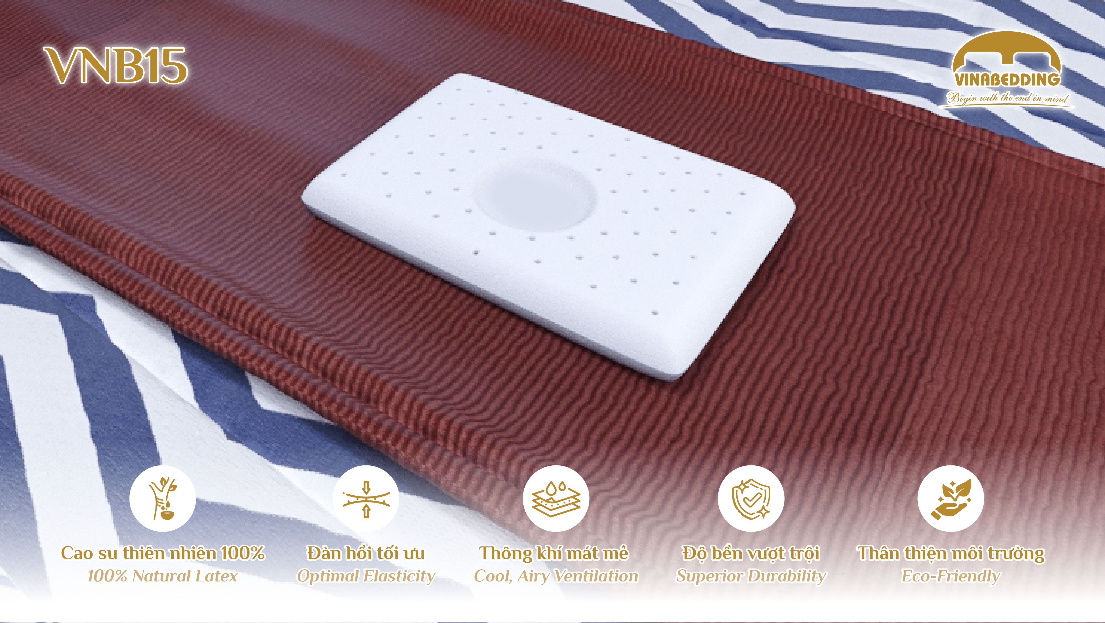 VINACLOUD NATURAL LATEX PILLOW SERIES 15