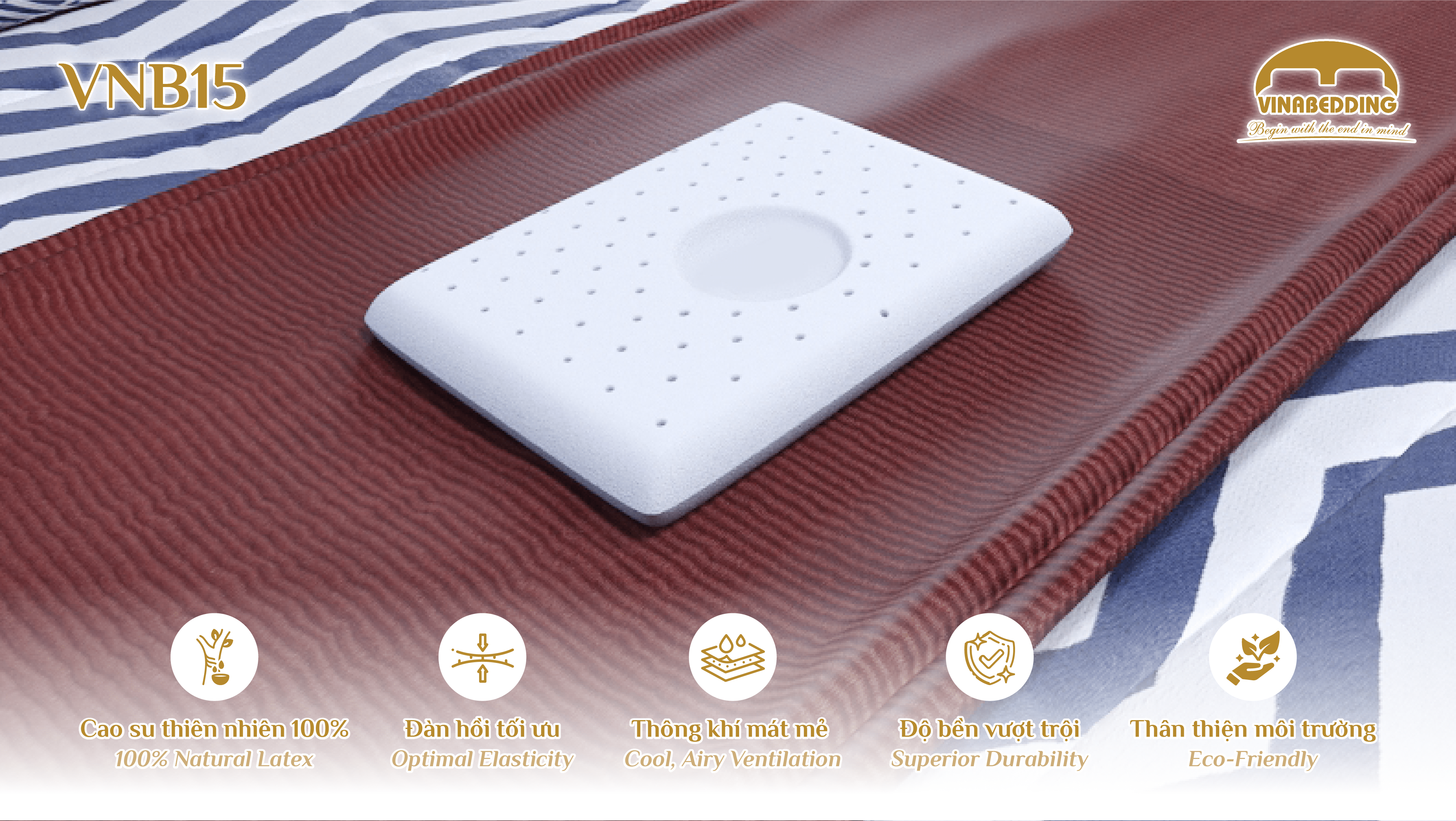 VINACLOUD NATURAL LATEX PILLOW SERIES 15