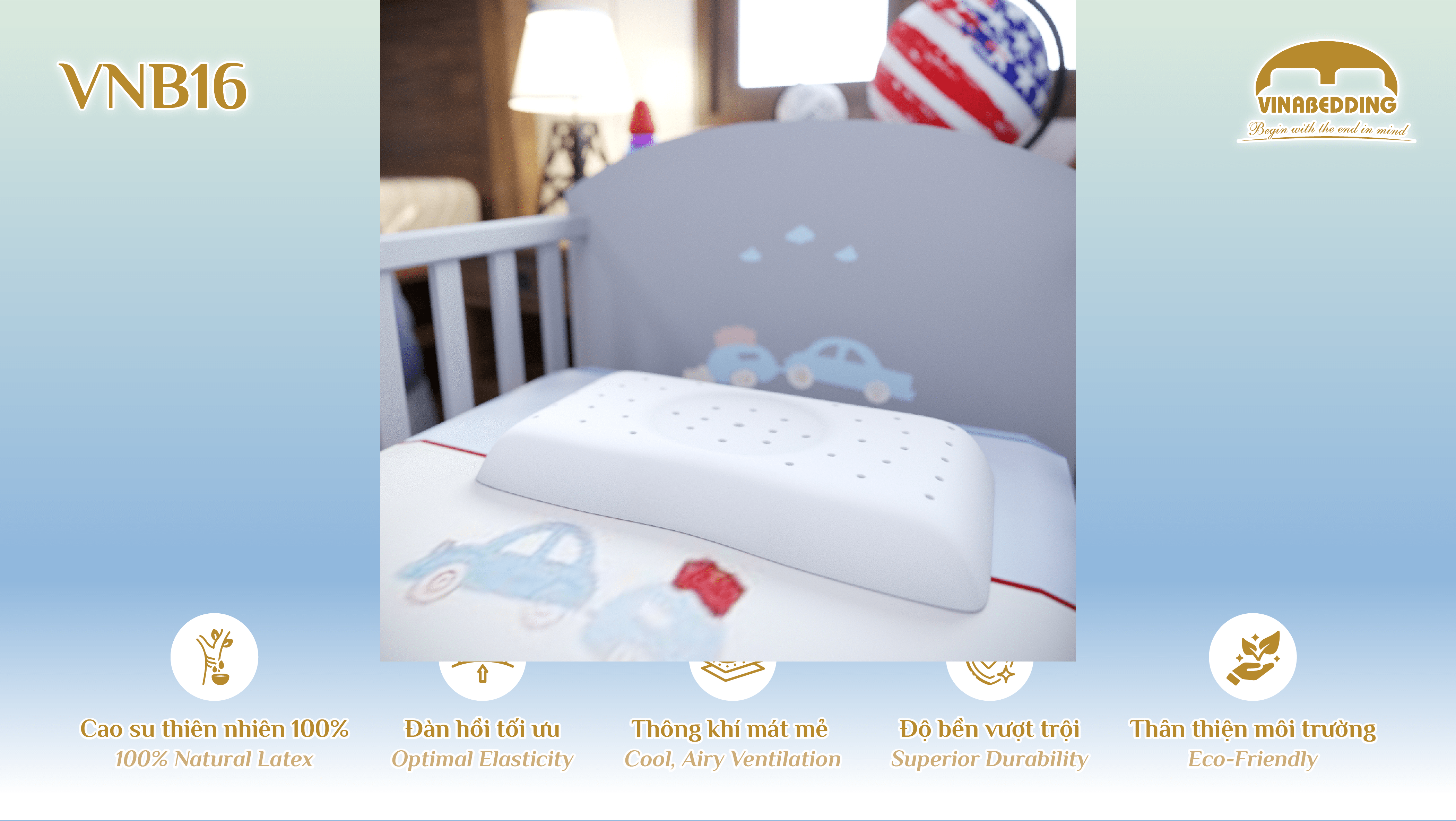 VINACLOUD NATURAL LATEX PILLOW SERIES 16