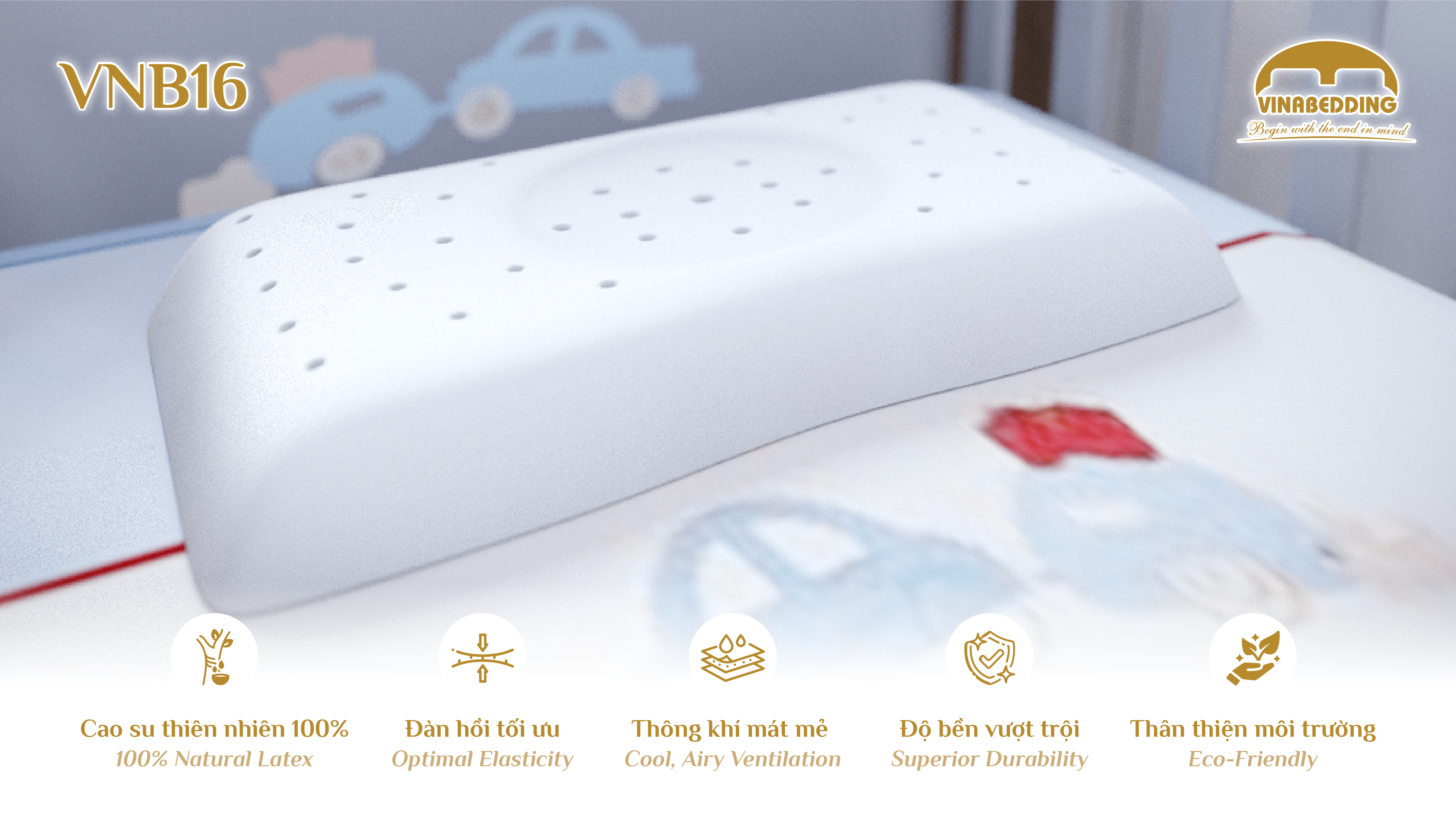 VINACLOUD NATURAL LATEX PILLOW SERIES 16