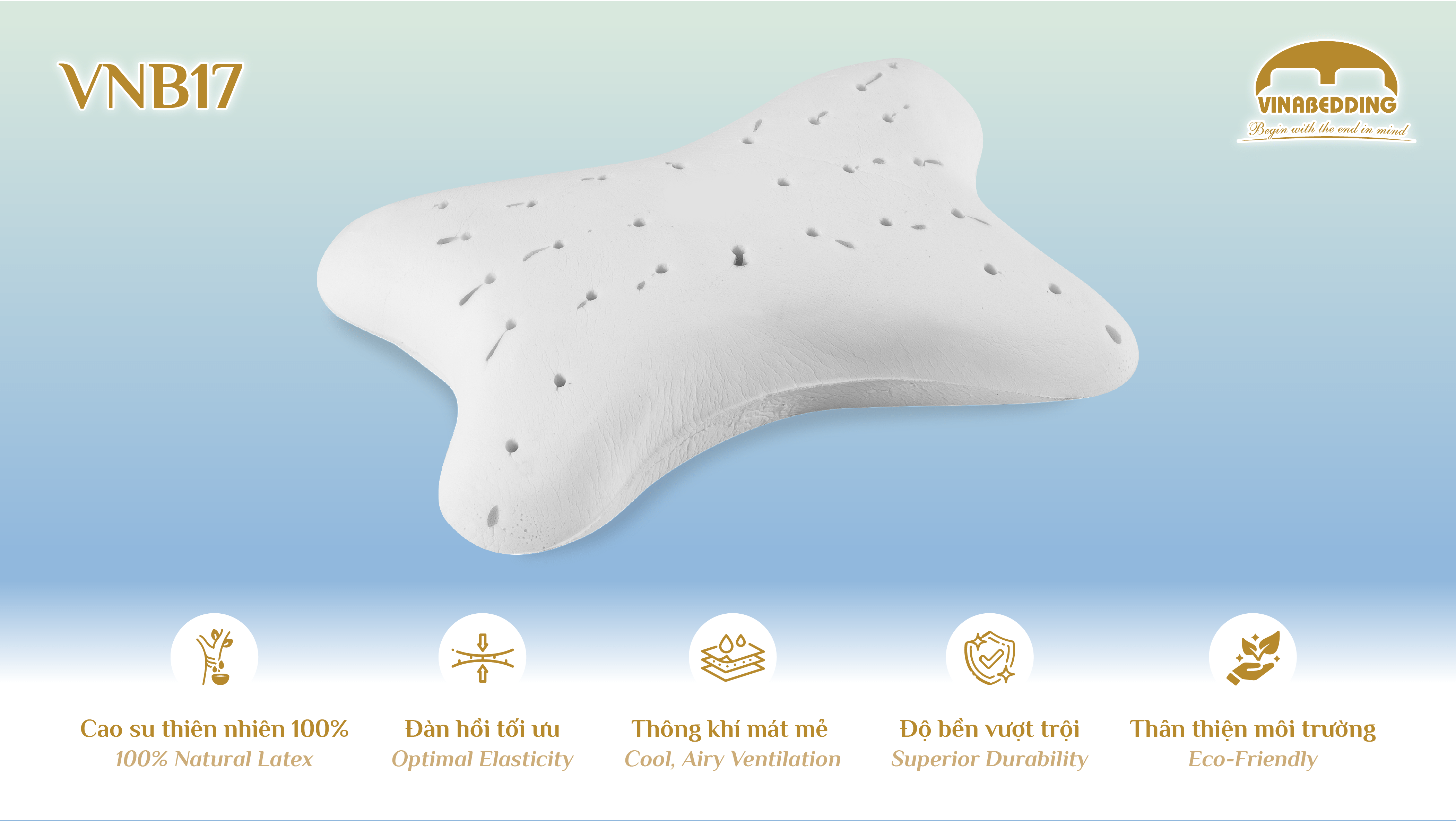 VINACLOUD NATURAL LATEX PILLOW SERIES 17