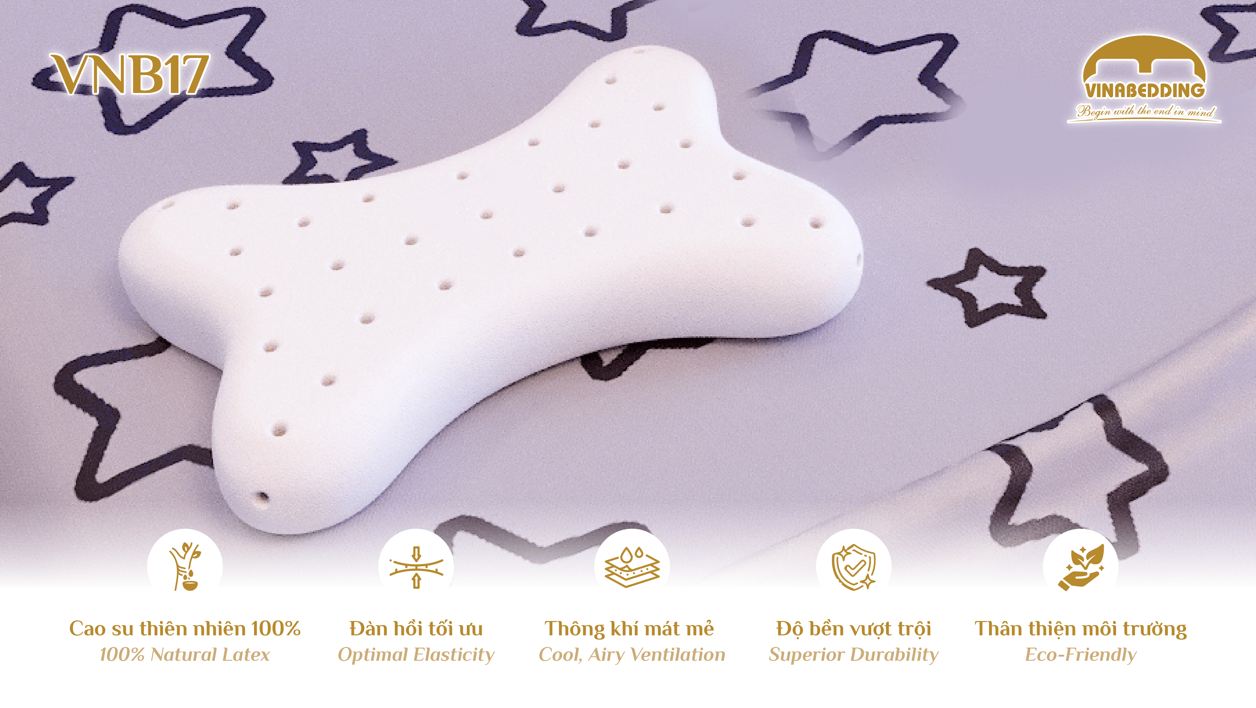 VINACLOUD NATURAL LATEX PILLOW SERIES 17
