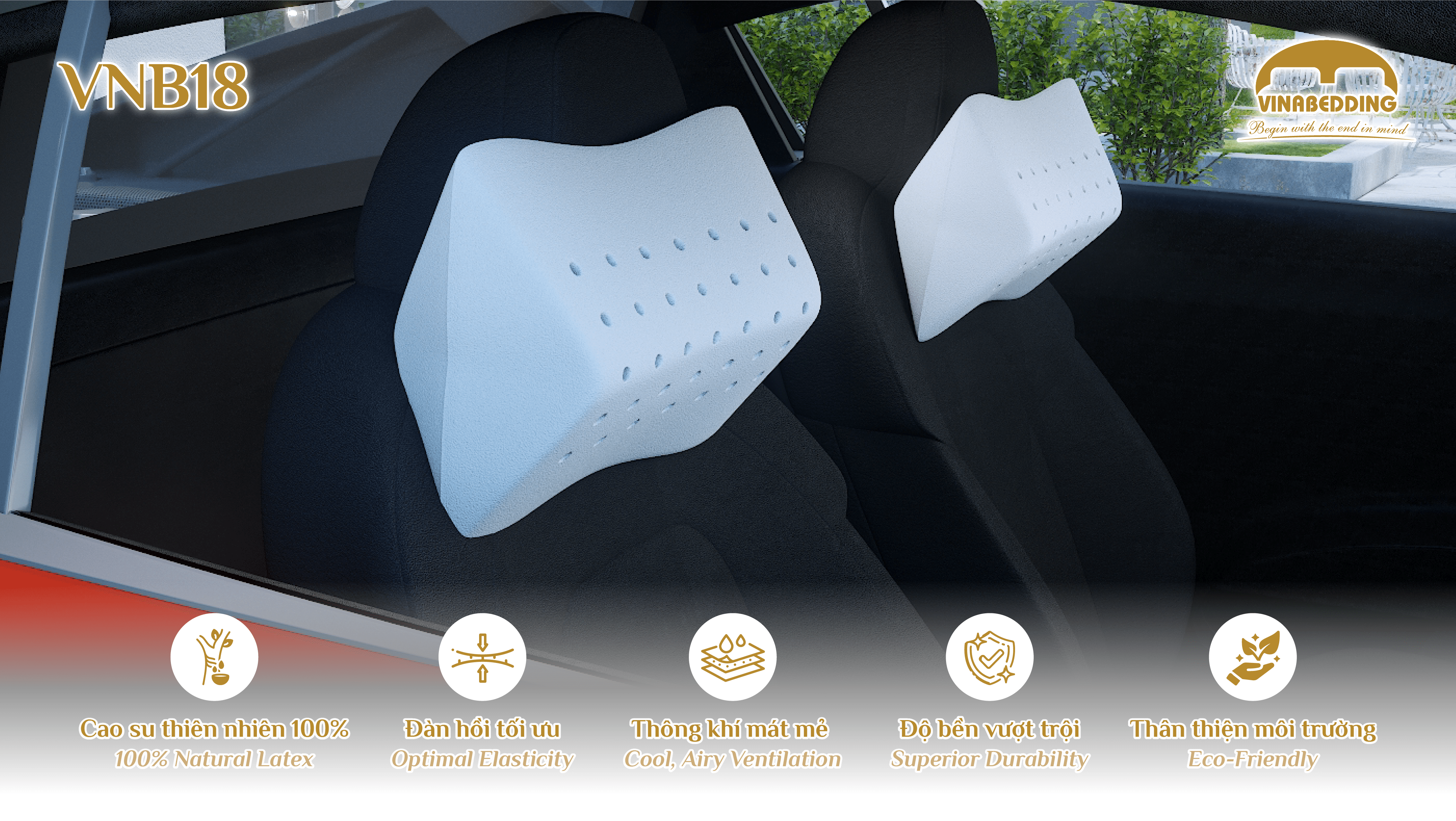 VINACLOUD NATURAL LATEX PILLOW SERIES 18