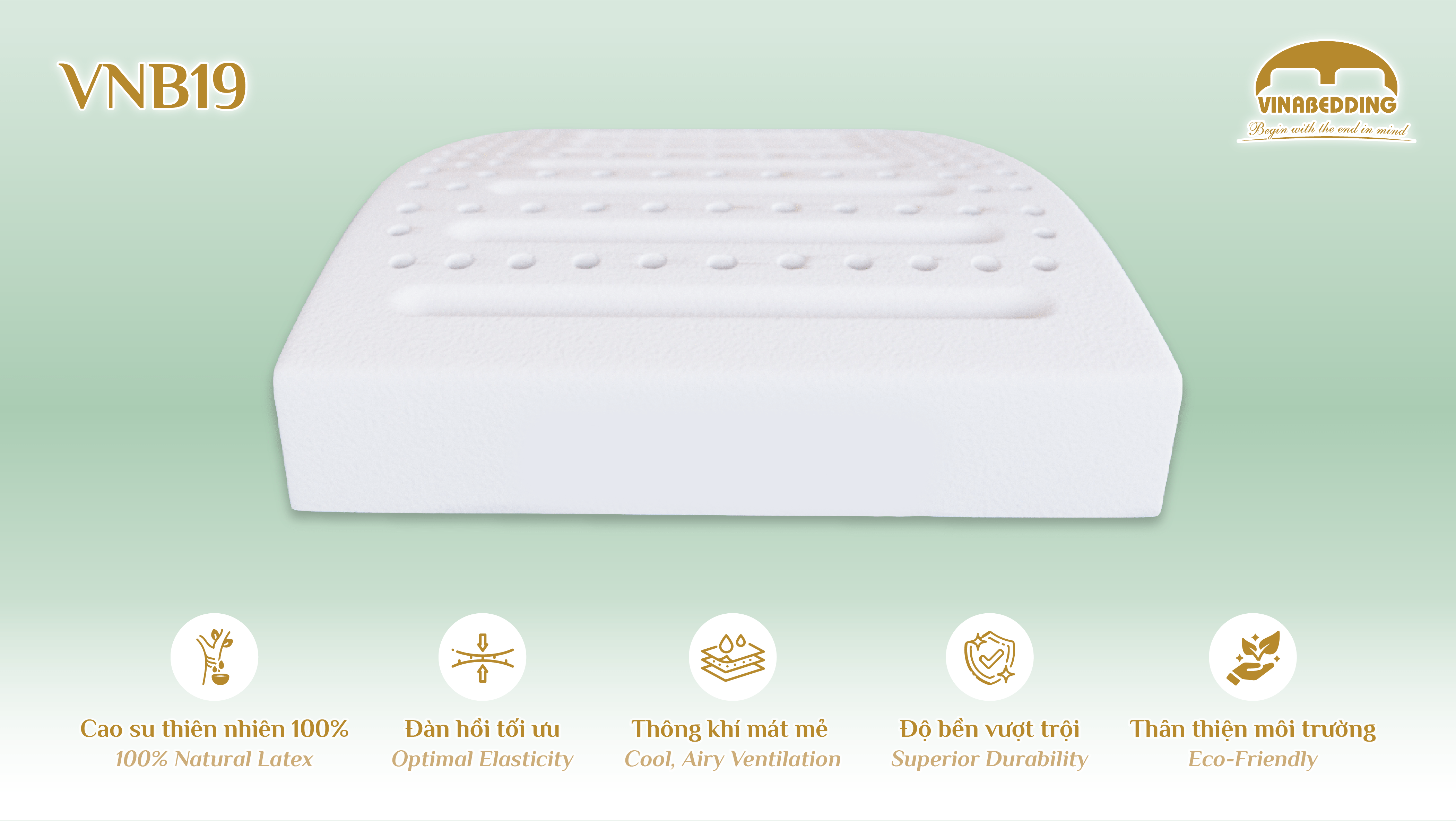 VINACLOUD NATURAL LATEX PILLOW SERIES 19