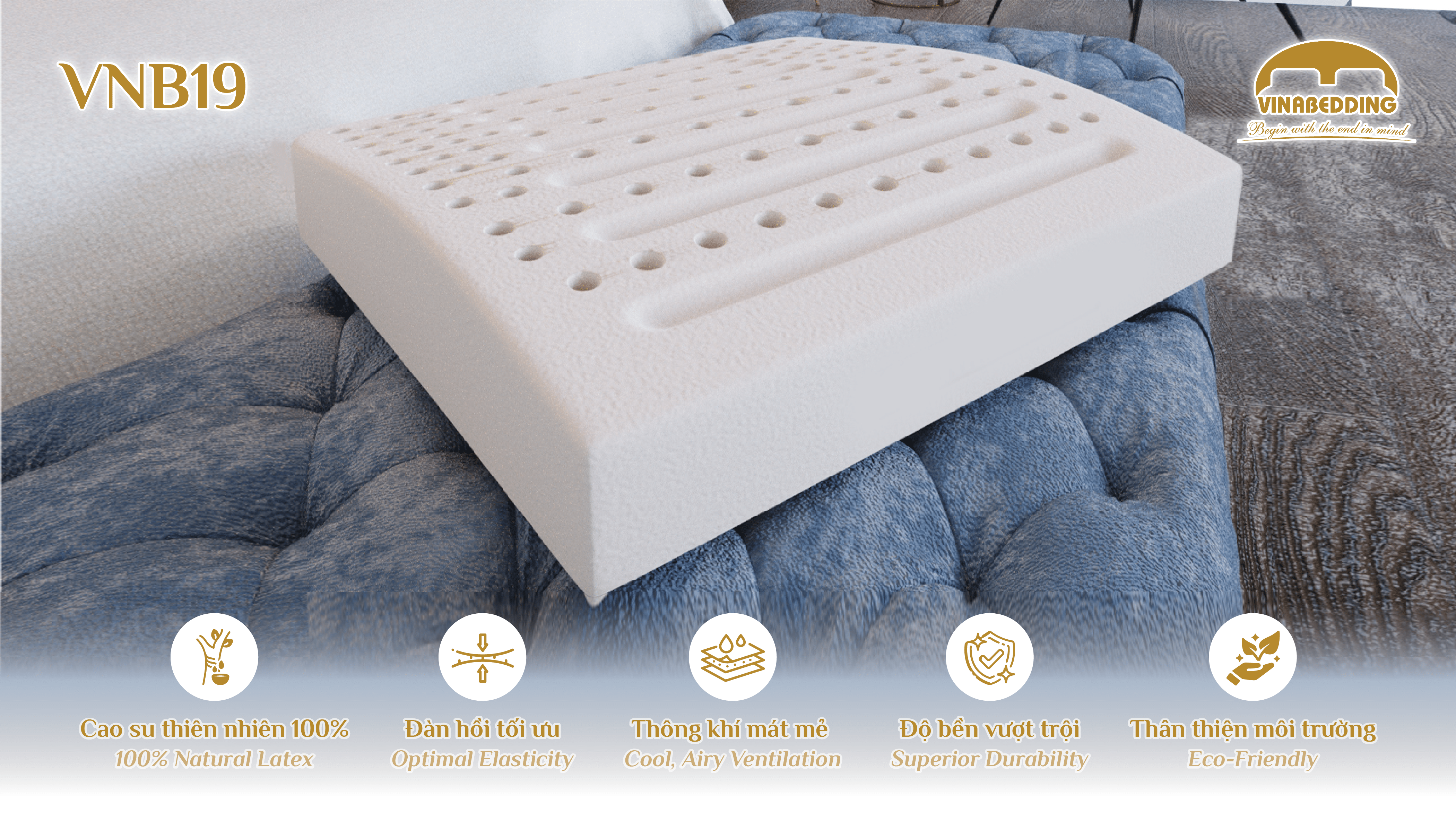 VINACLOUD NATURAL LATEX PILLOW SERIES 19