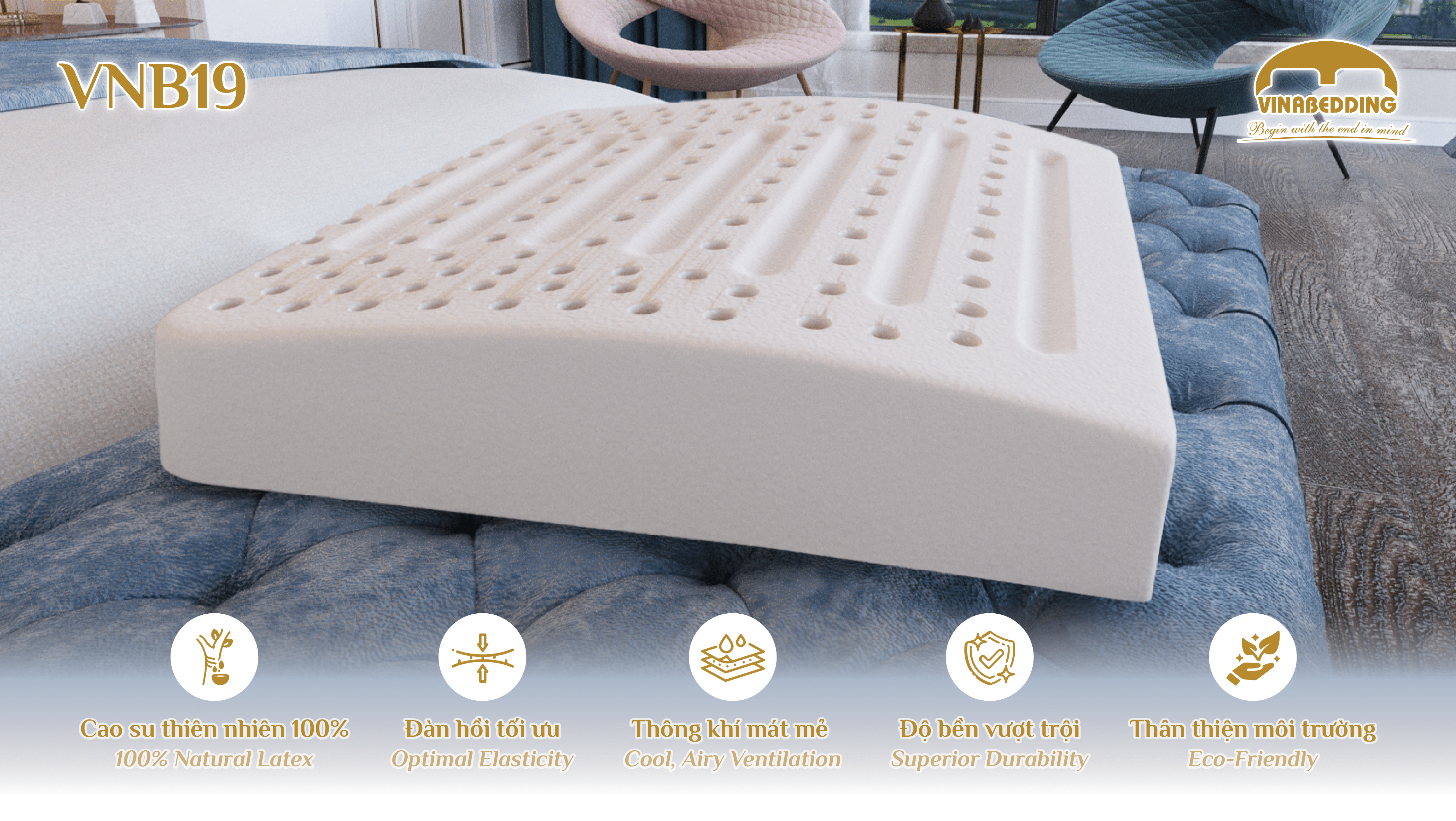 VINACLOUD NATURAL LATEX PILLOW SERIES 19