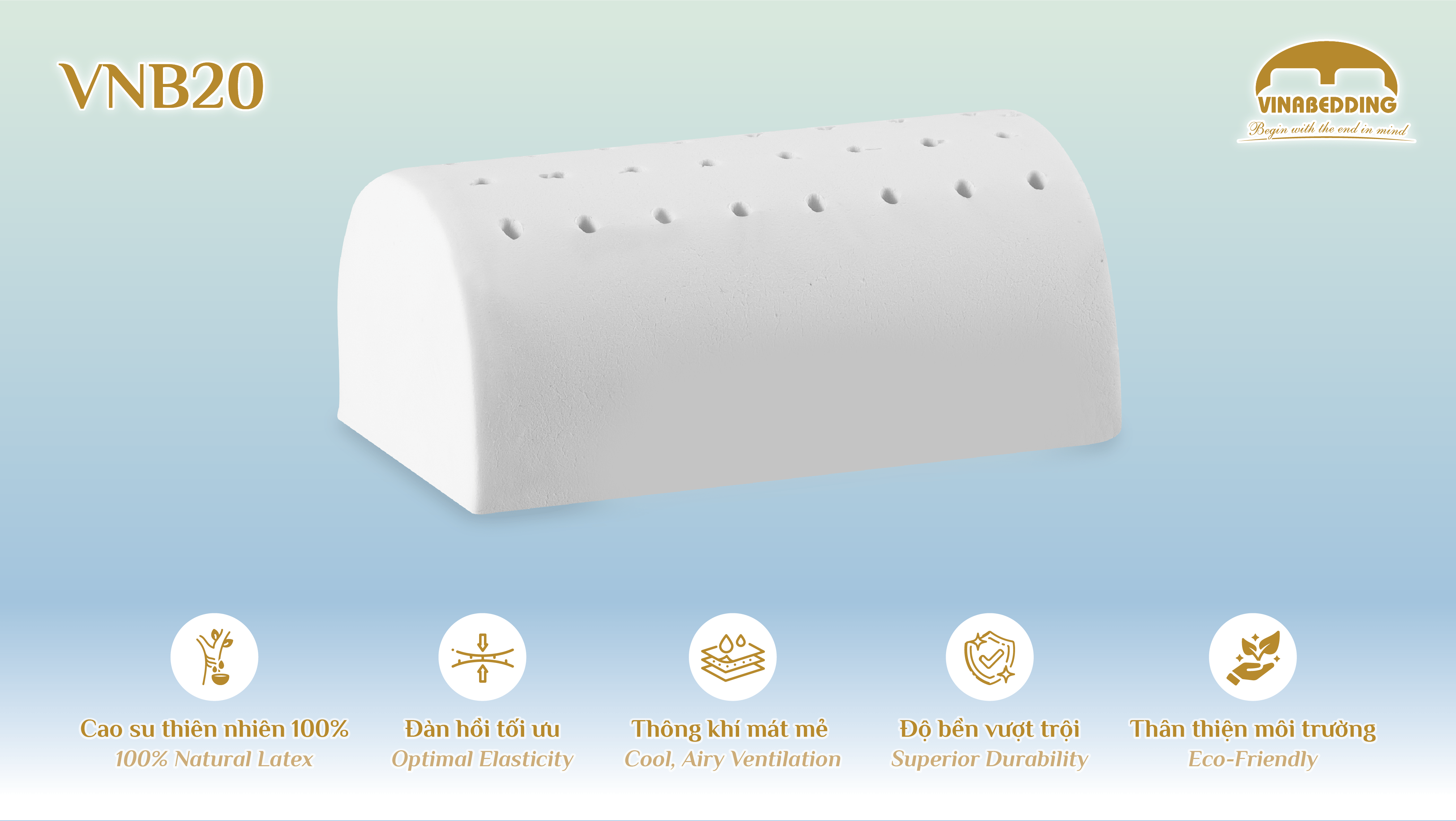 VINACLOUD NATURAL LATEX PILLOW SERIES 20