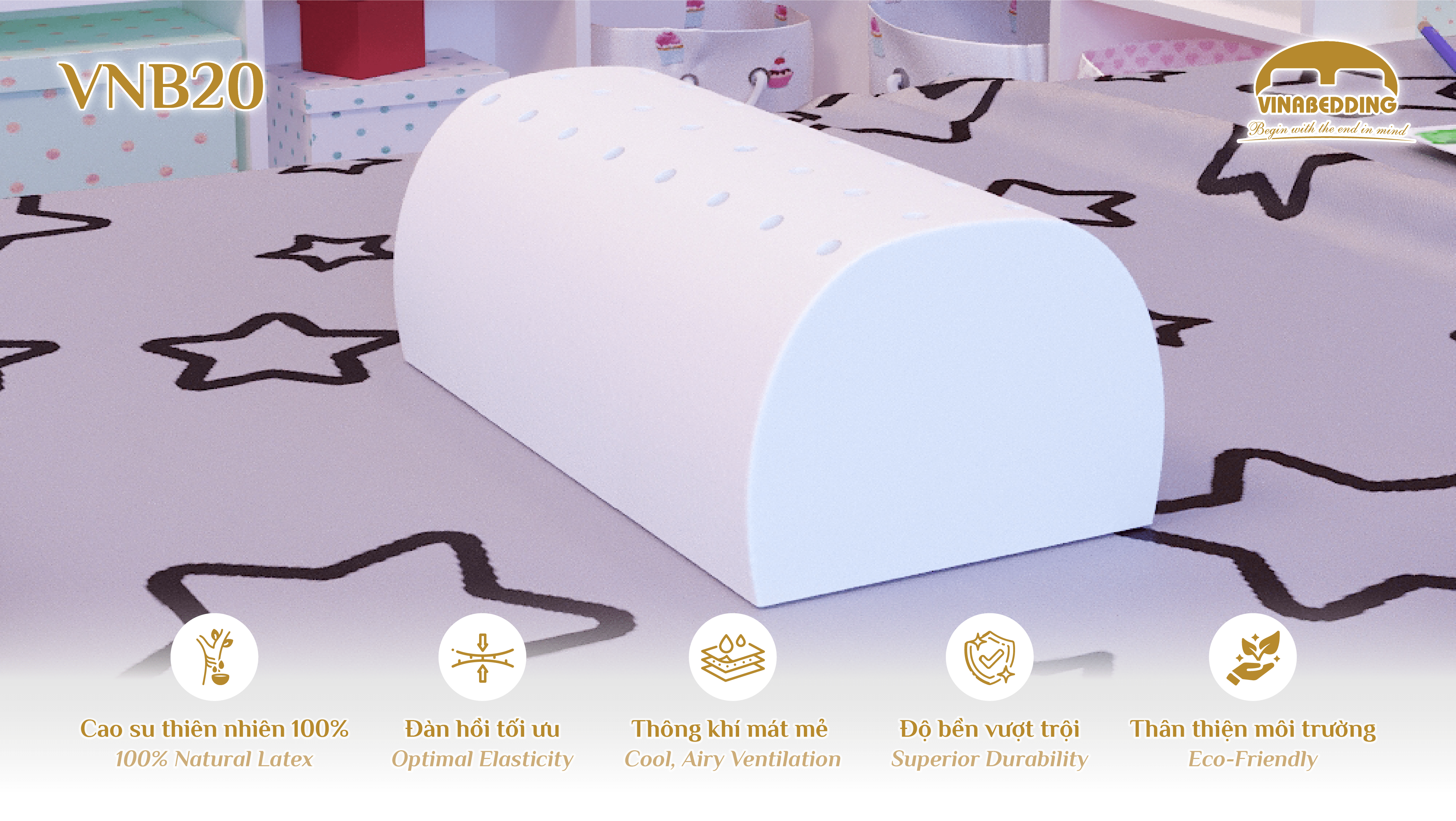 VINACLOUD NATURAL LATEX PILLOW SERIES 20