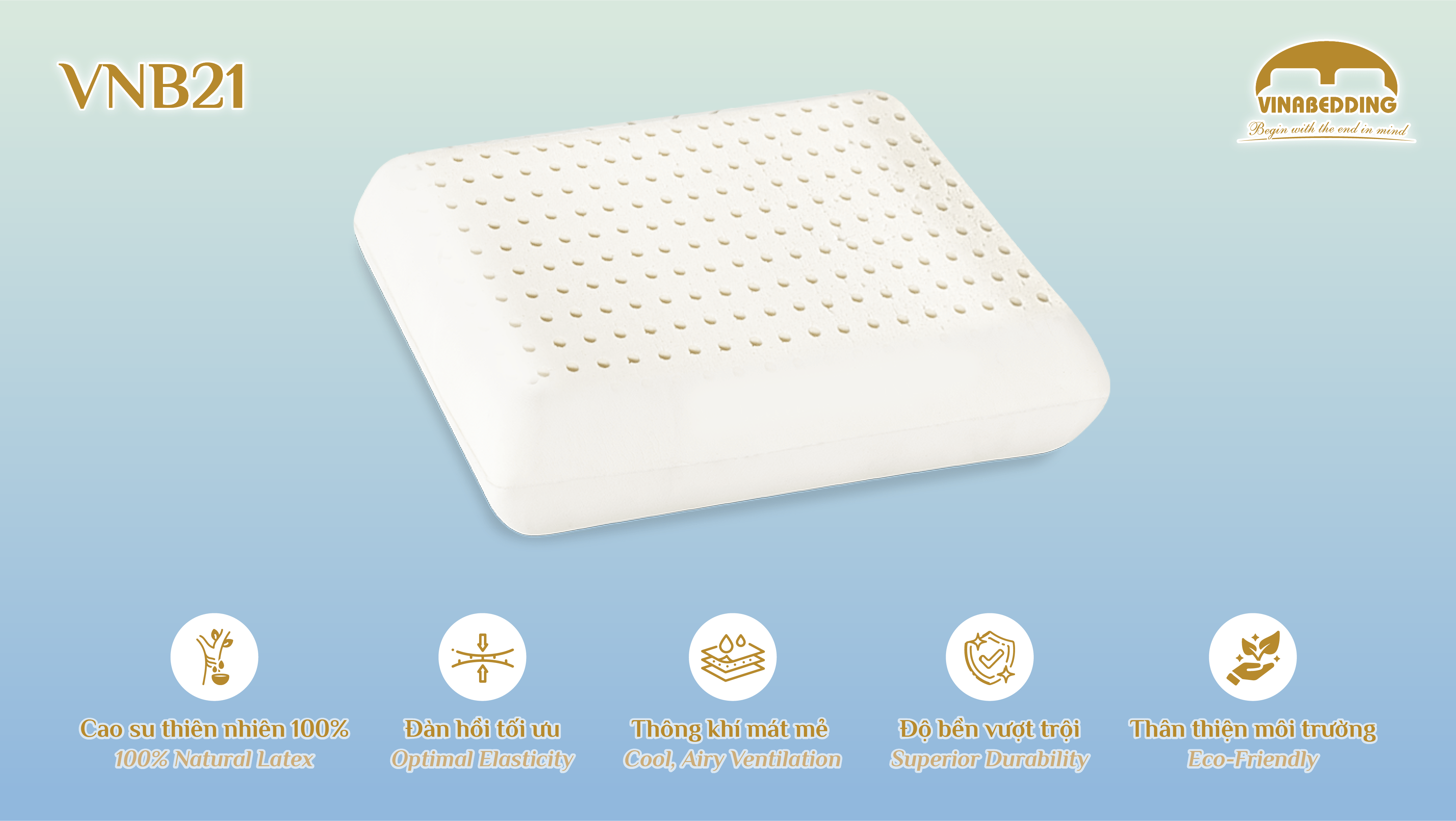 VINACLOUD NATURAL LATEX PILLOW SERIES 21
