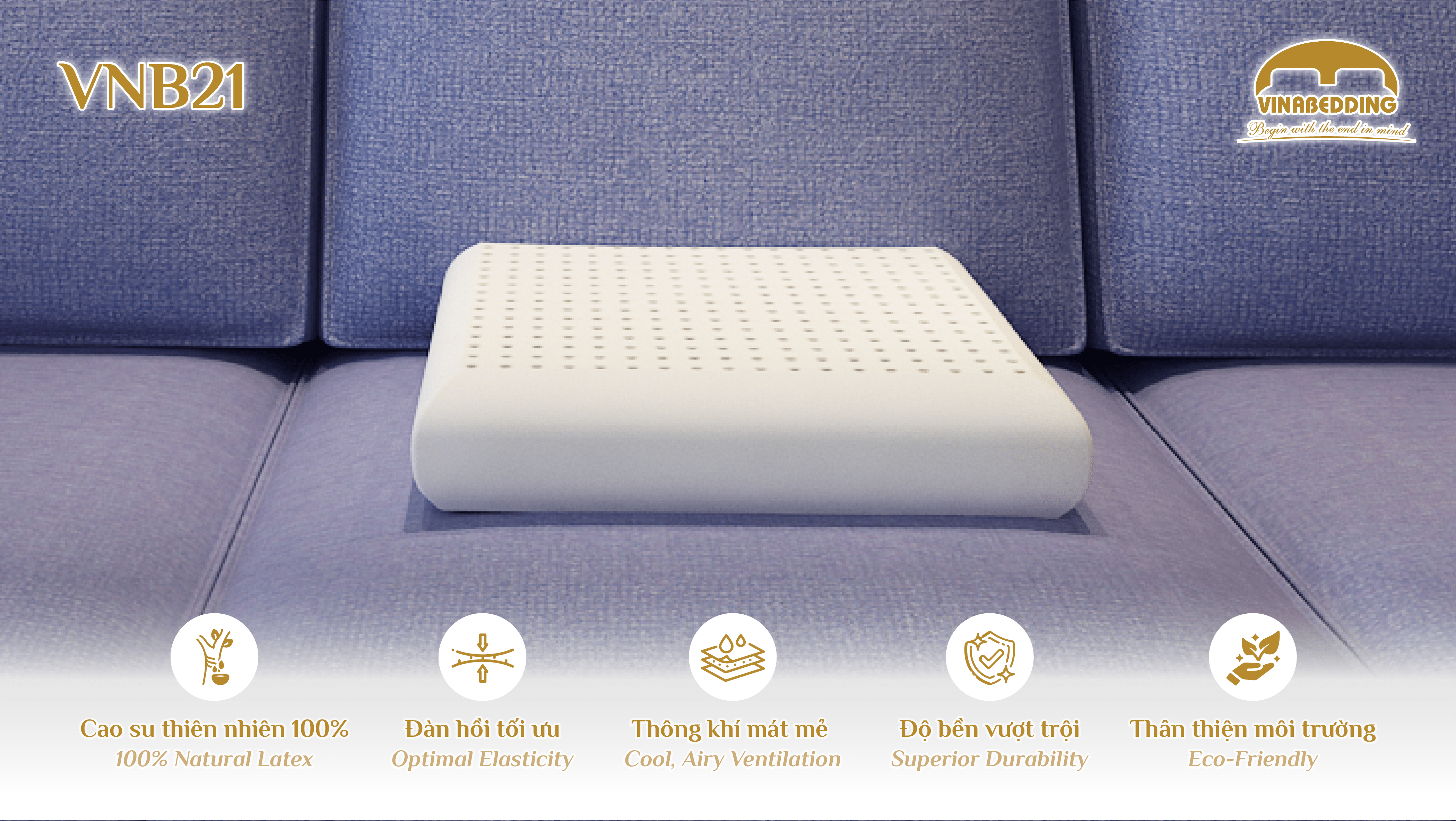 VINACLOUD NATURAL LATEX PILLOW SERIES 21