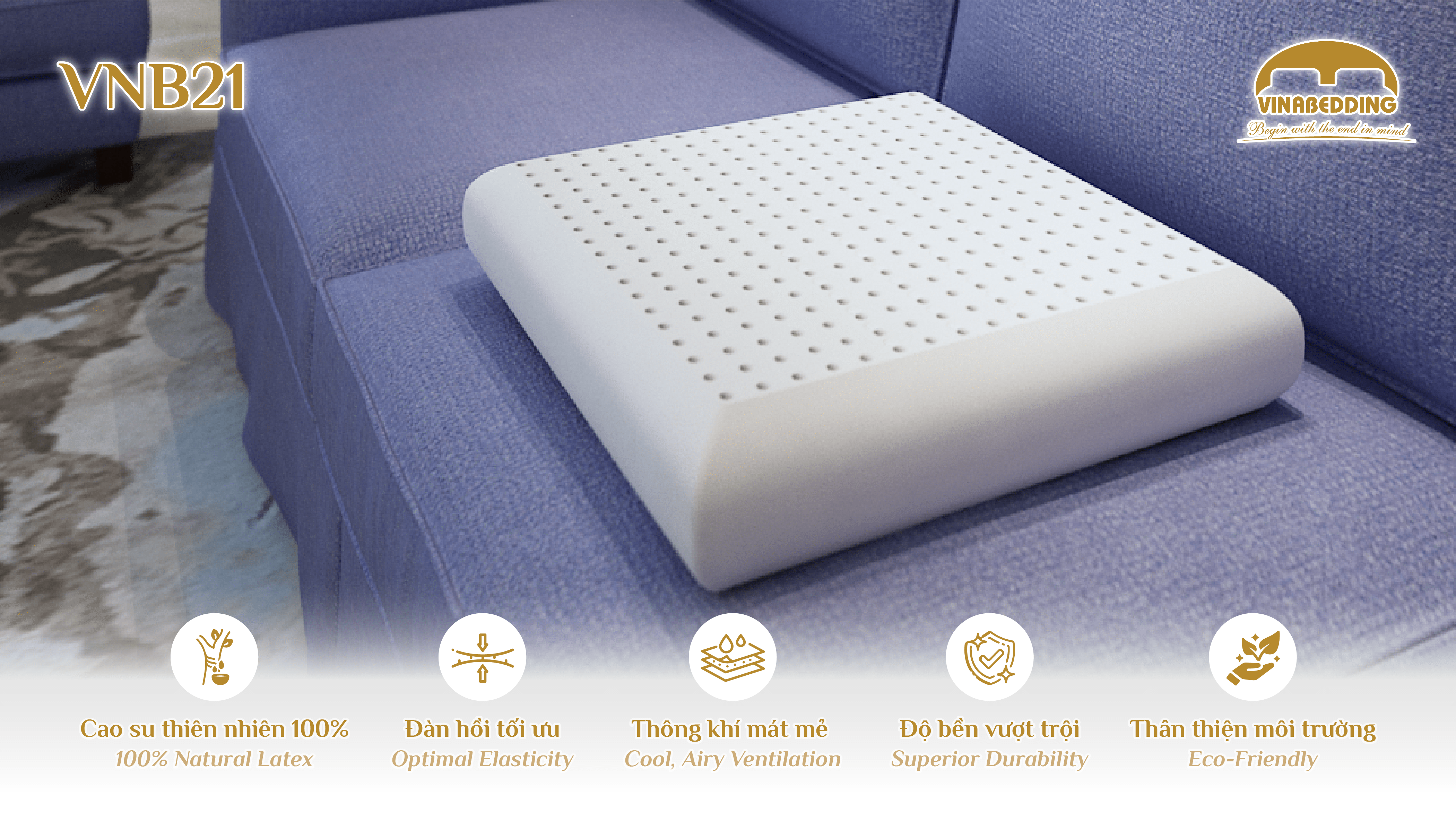 VINACLOUD NATURAL LATEX PILLOW SERIES 21