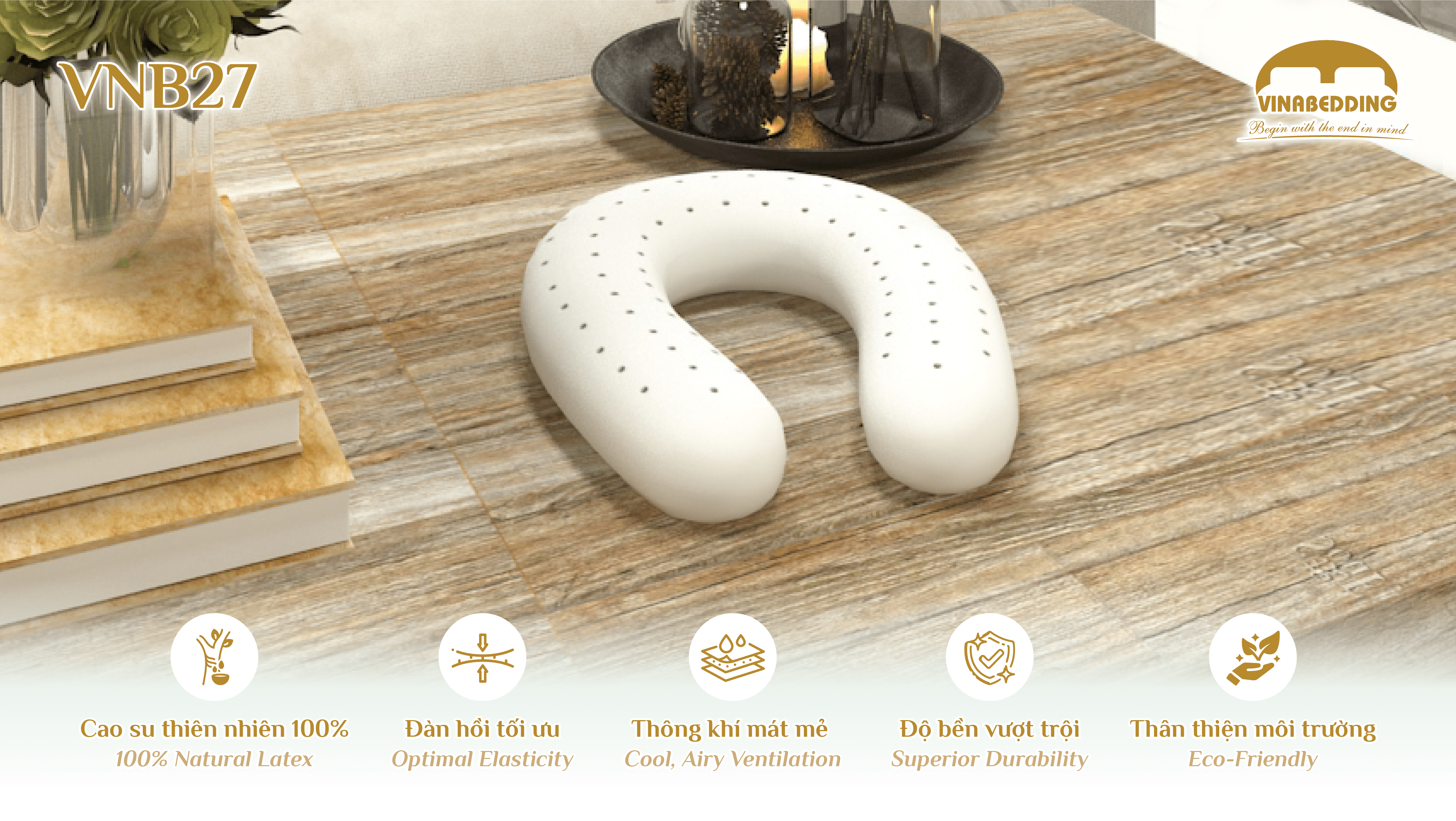 VINACLOUD NATURAL LATEX PILLOW SERIES 27