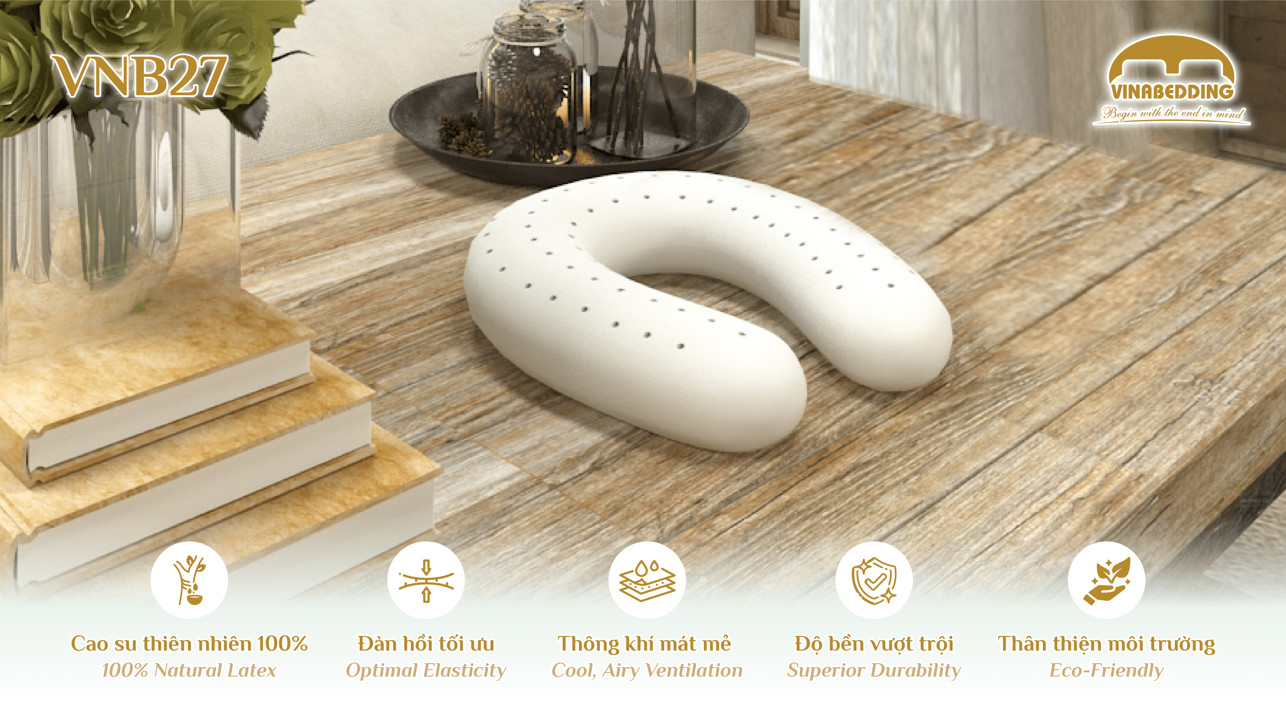 VINACLOUD NATURAL LATEX PILLOW SERIES 27